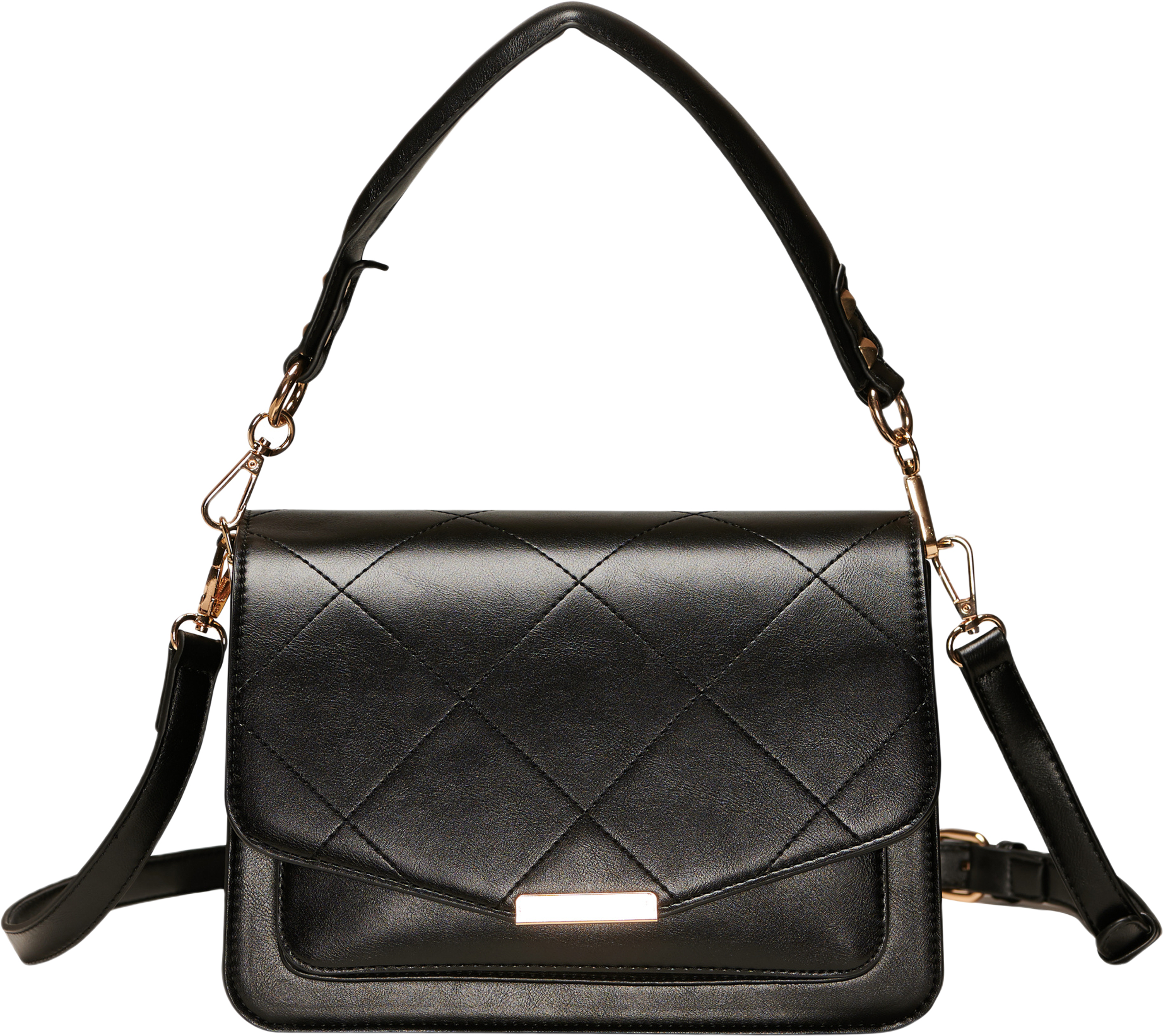 Blanca Multi Compartment Bag - Black Leather Look