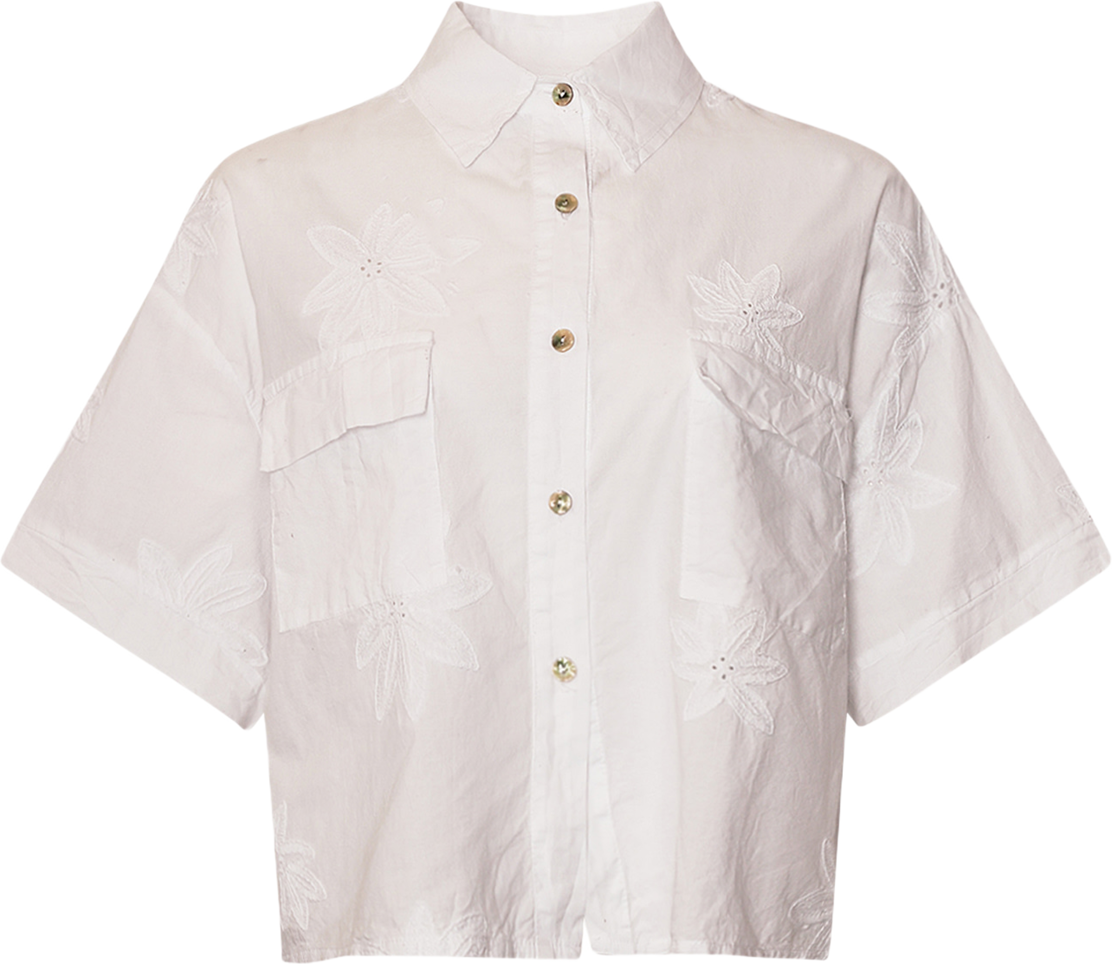 Idahlia, Shirt, Cotton - White
