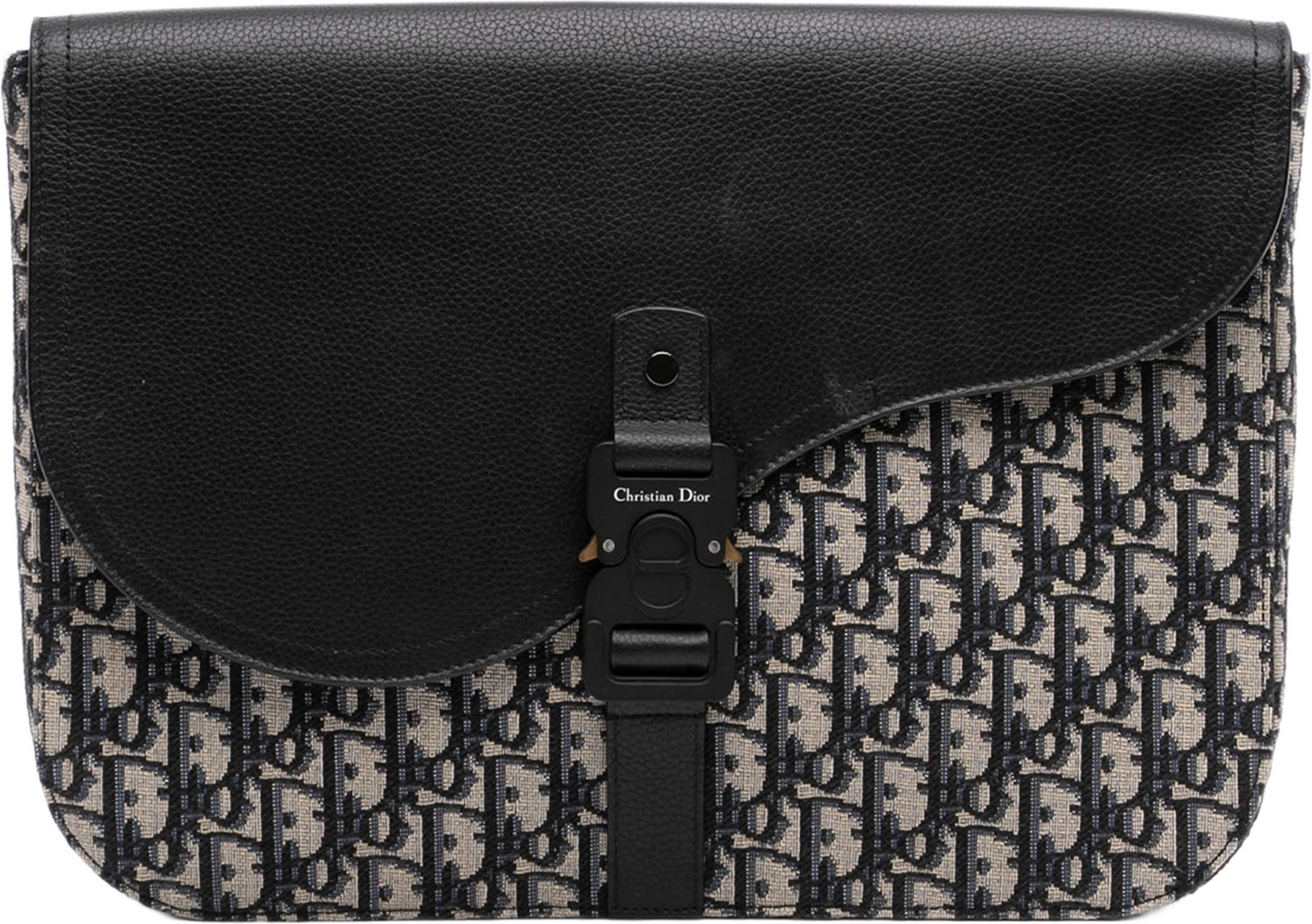 Dior Oblique Canvas And Leather Saddle A4 Pouch, från Luxclusif, i färgen blå. Klicka för att öppna bilden i stort format