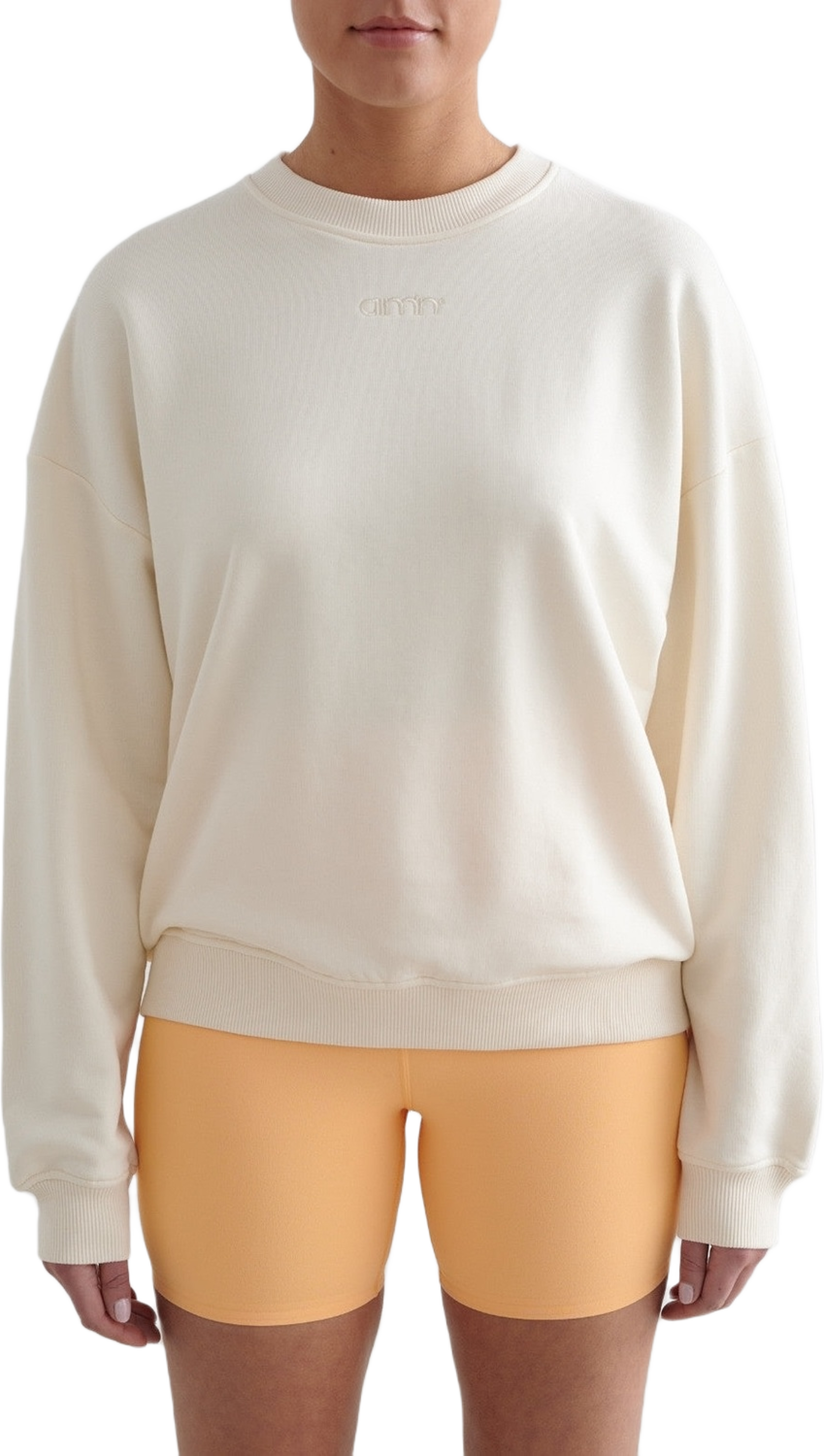 Almond White Terry Sweatshirt