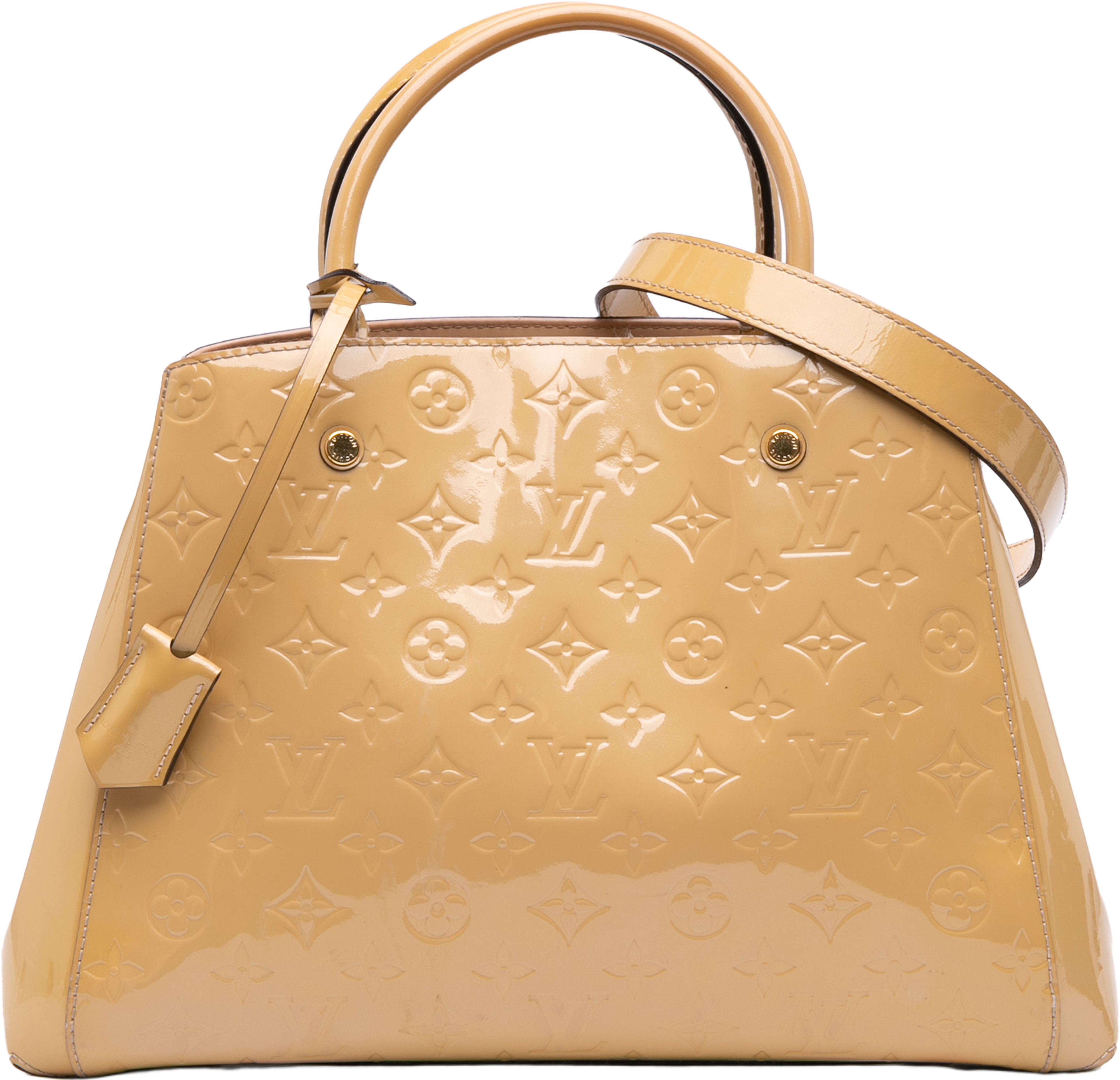 Louis Vuitton Monogram Vernis Montaigne Mm, från Luxclusif, i färgen beige. Klicka för att öppna bilden i stort format