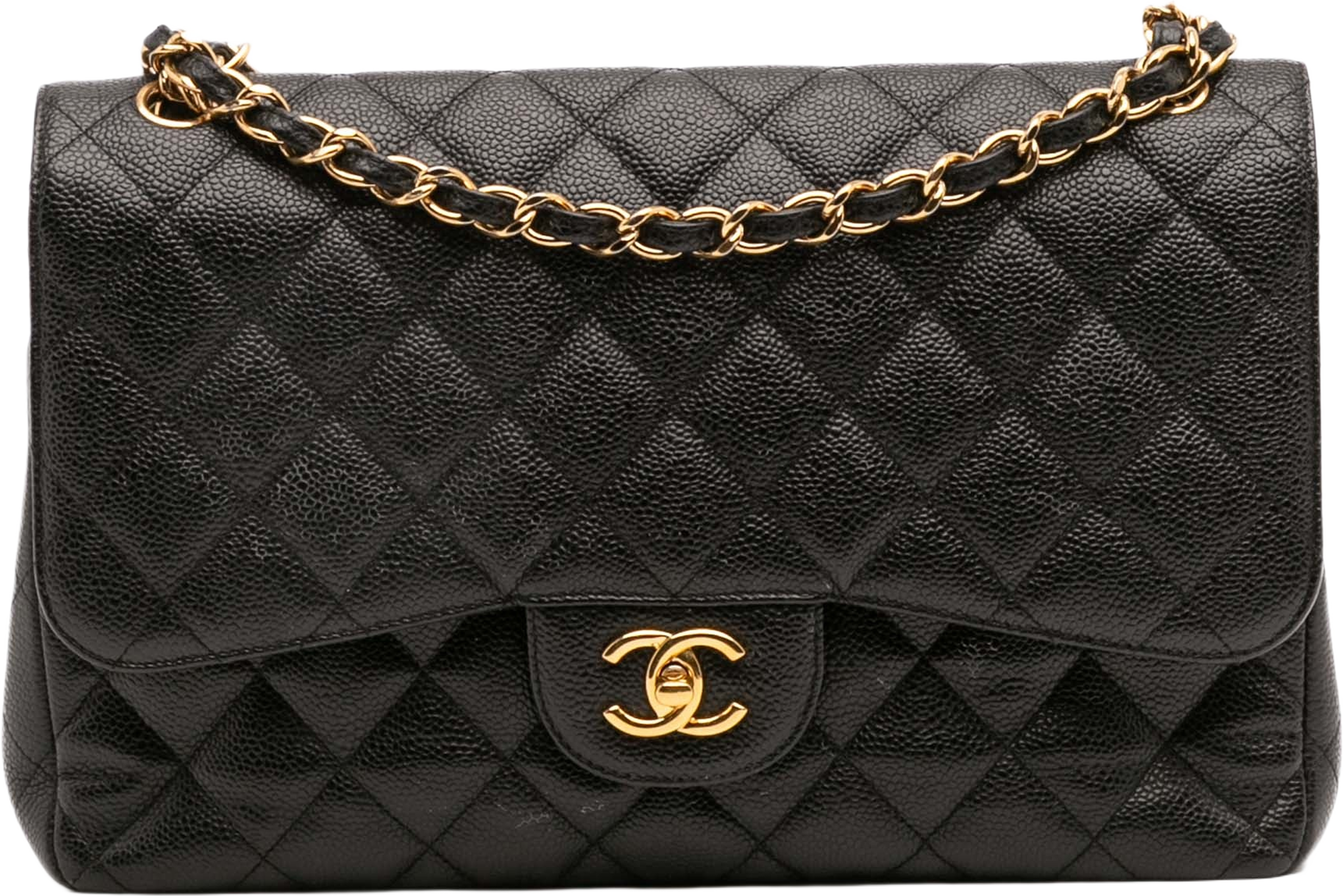 Chanel Jumbo Classic Caviar Double Flap, från Luxclusif, i färgen black.
