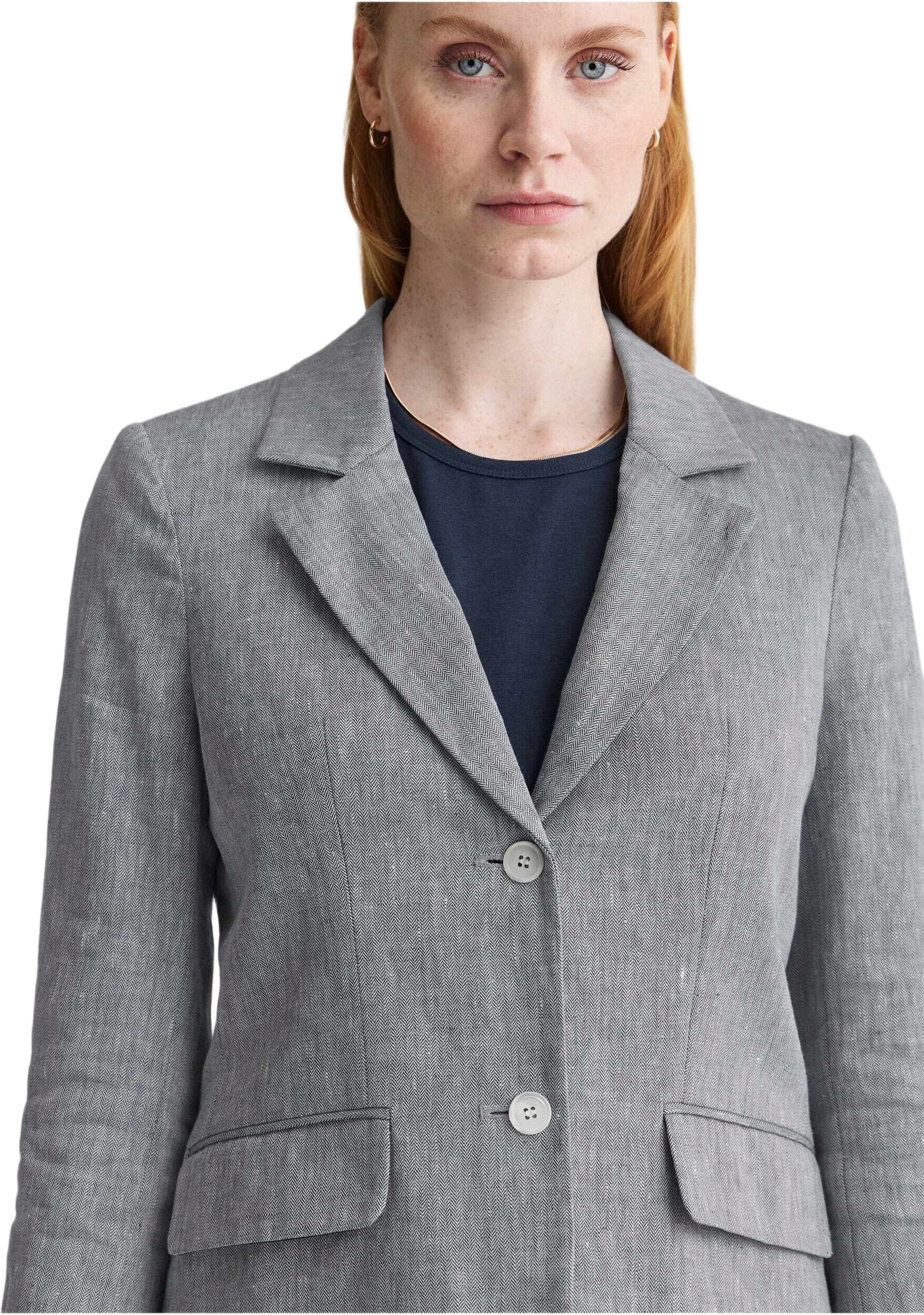 Gemma Linen Blazer, från Newhouse, i färgen marinblå. Klicka för att öppna bilden i stort format