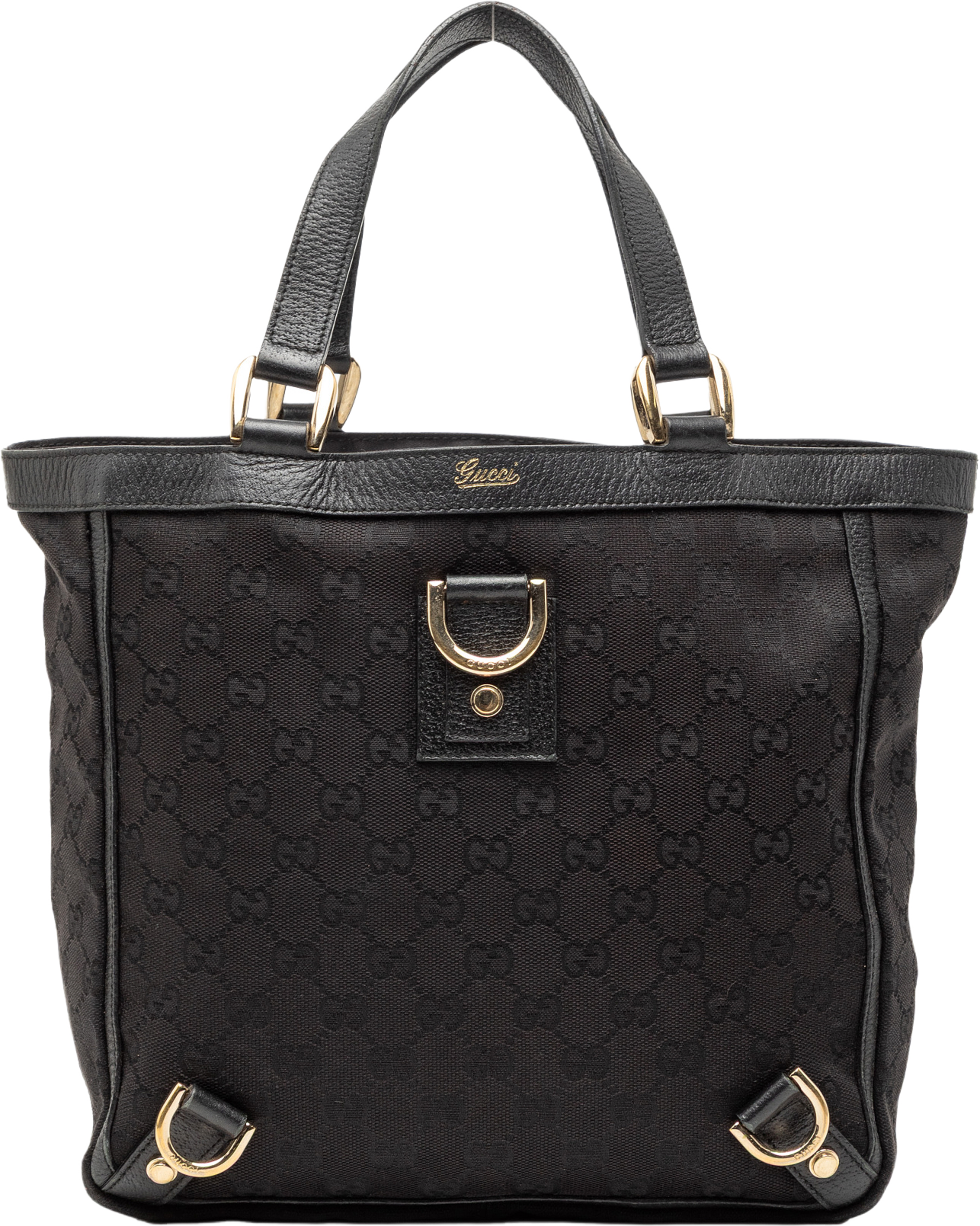 Gucci Gg Canvas Abbey D Ring Tote, från Luxclusif, i färgen black. Klicka för att öppna bilden i stort format