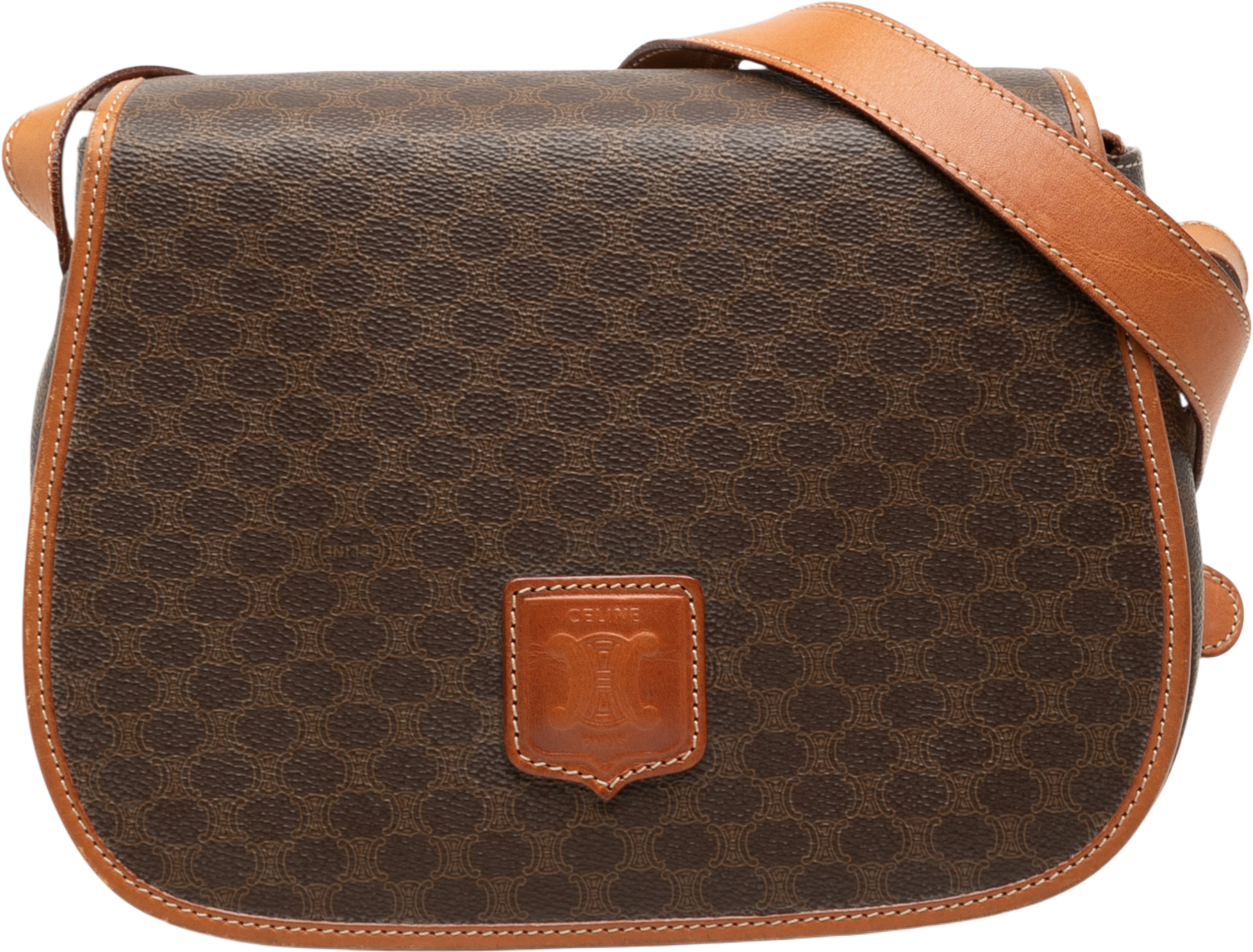 Celine Macadam Coated Canvas Crossbody, från Luxclusif, i färgen brown. Klicka för att öppna bilden i stort format