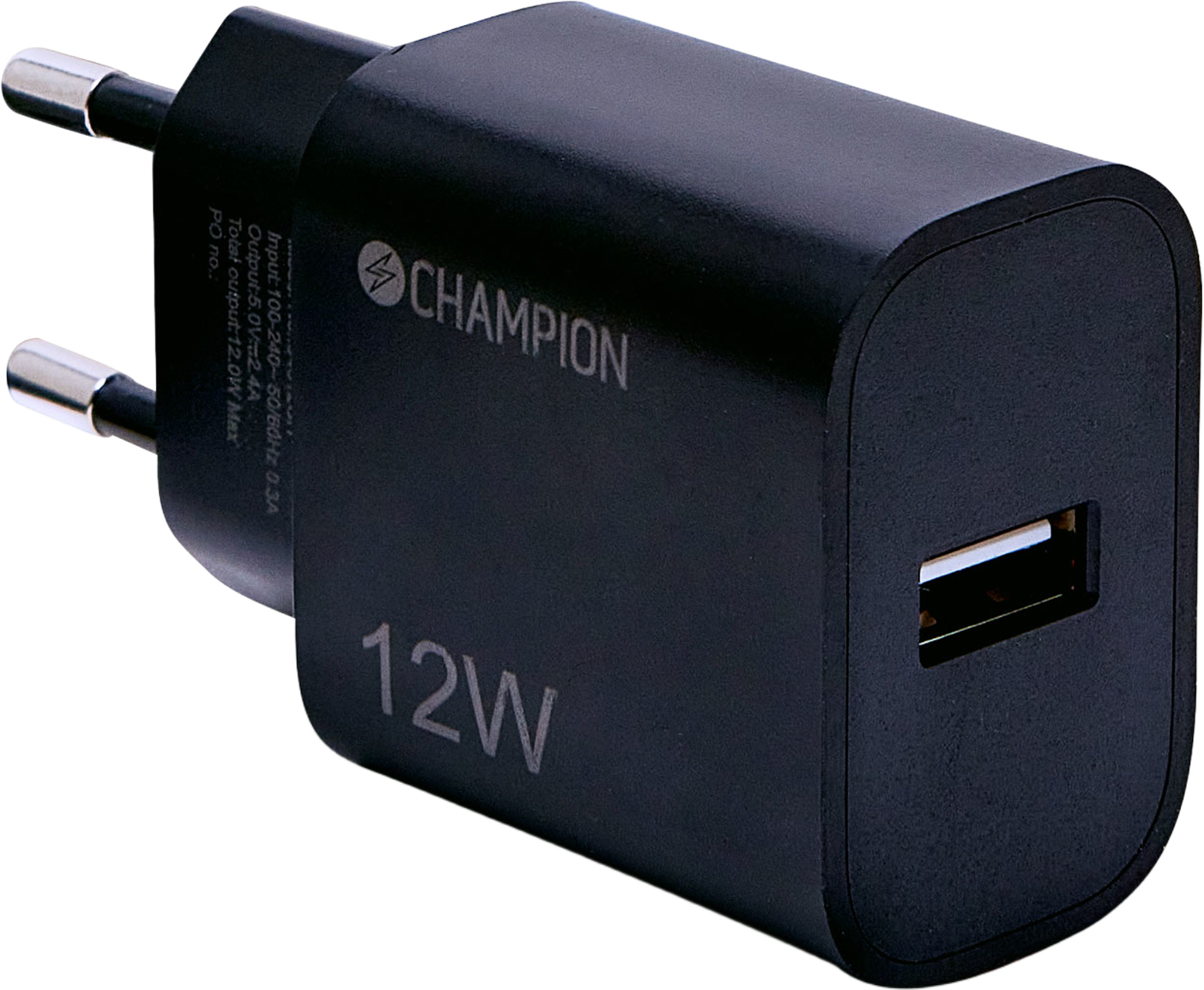 Laddare 12w, från Champion Nordic, i färgen svart. Klicka för att öppna bilden i stort format
