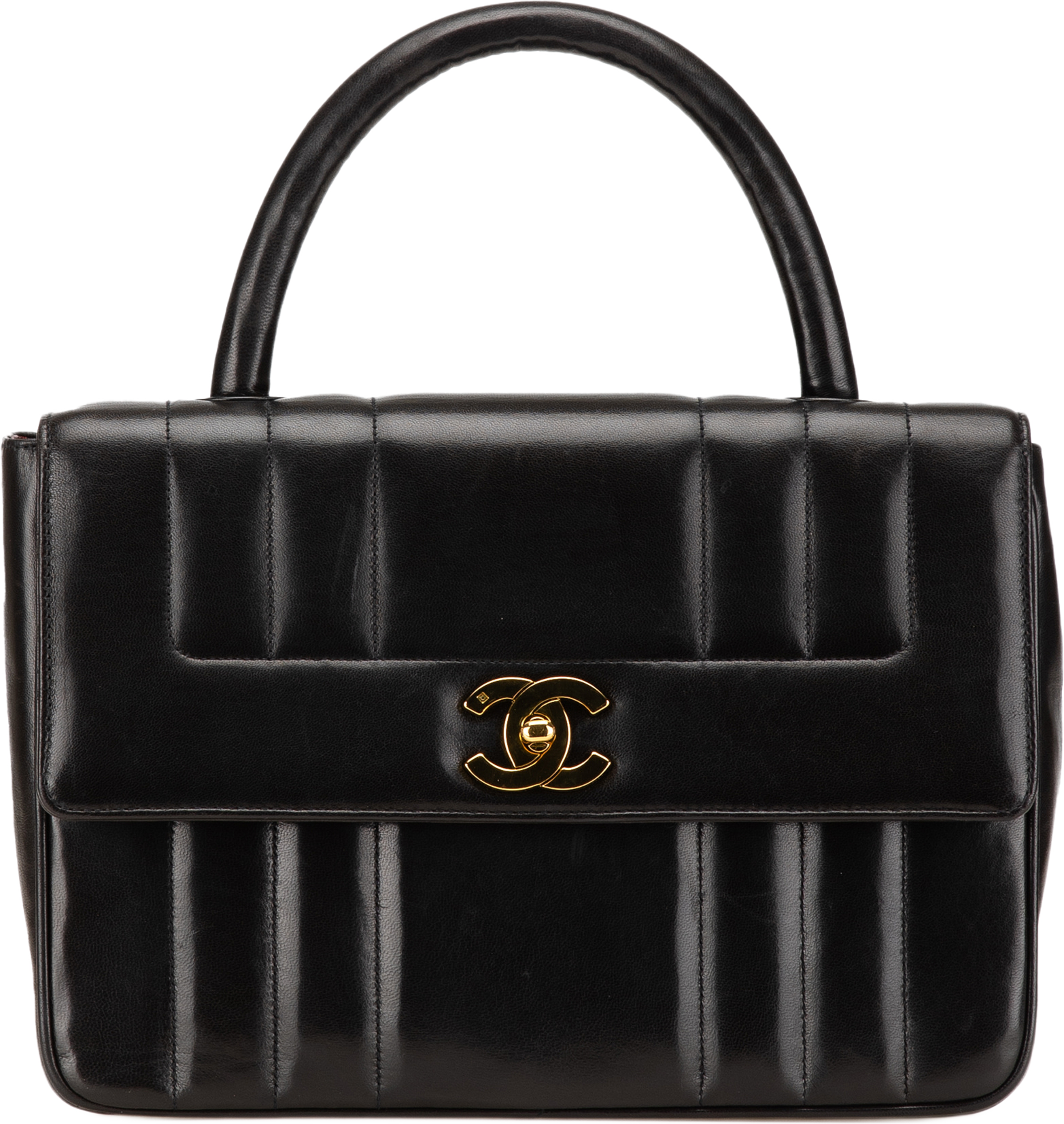 Chanel Mademoiselle Top Handle Handbag, från Luxclusif, i färgen svart. Klicka för att öppna bilden i stort format