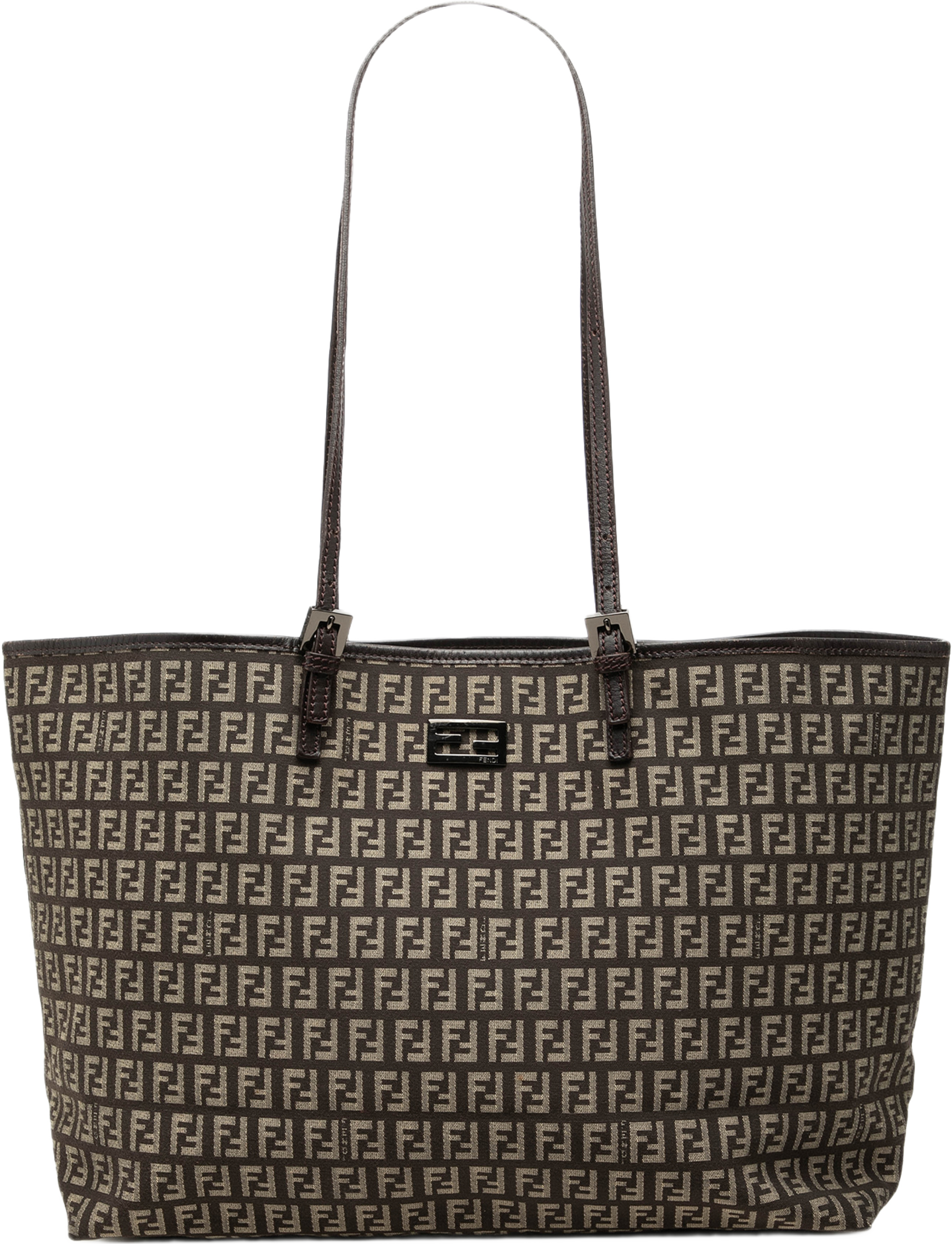 Fendi Zucchino Canvas Tote, från Luxclusif, i färgen brun. Klicka för att öppna bilden i stort format