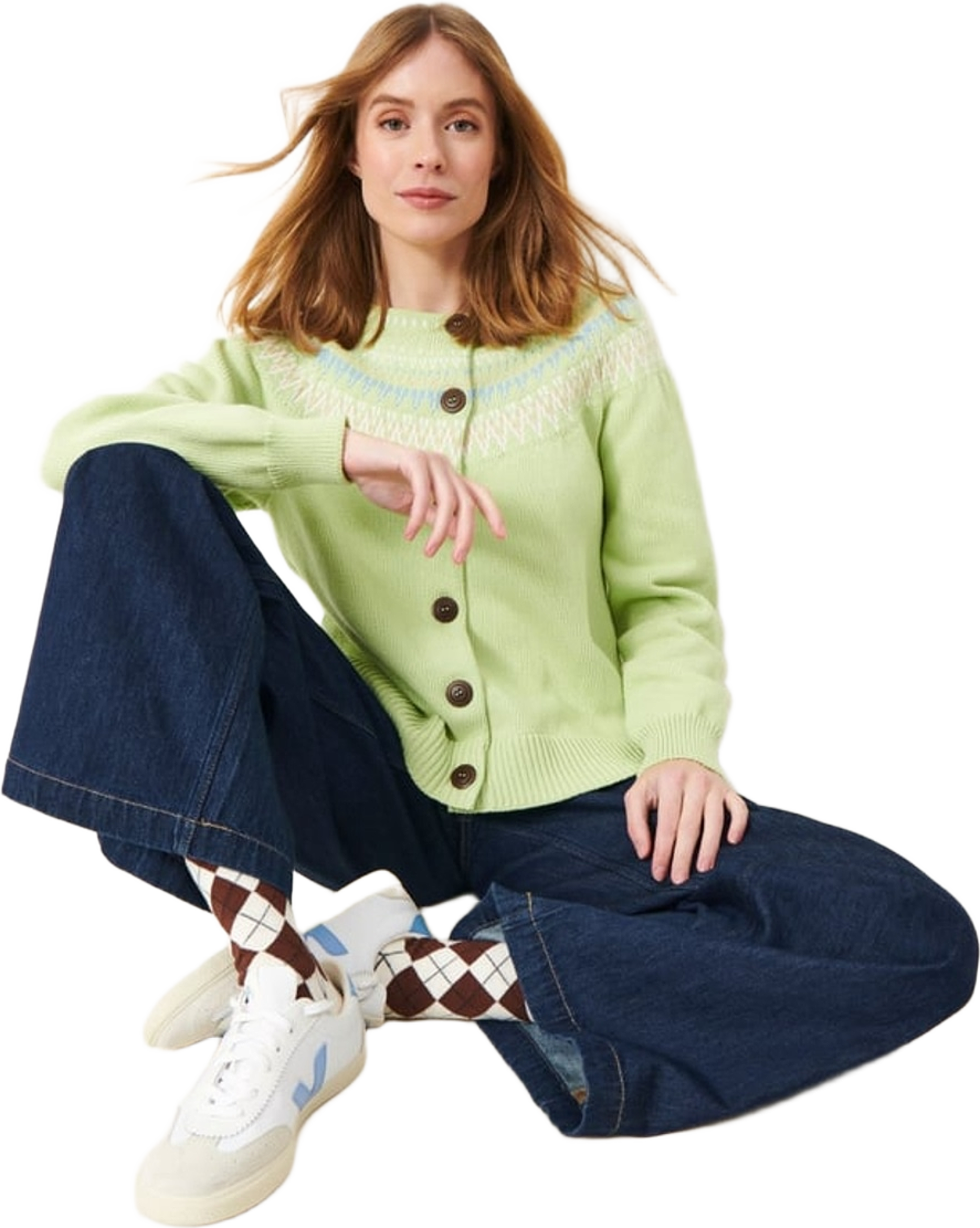 Joelle Cotton Cardigan, från Jumperfabriken, i färgen green. Klicka för att öppna bilden i stort format