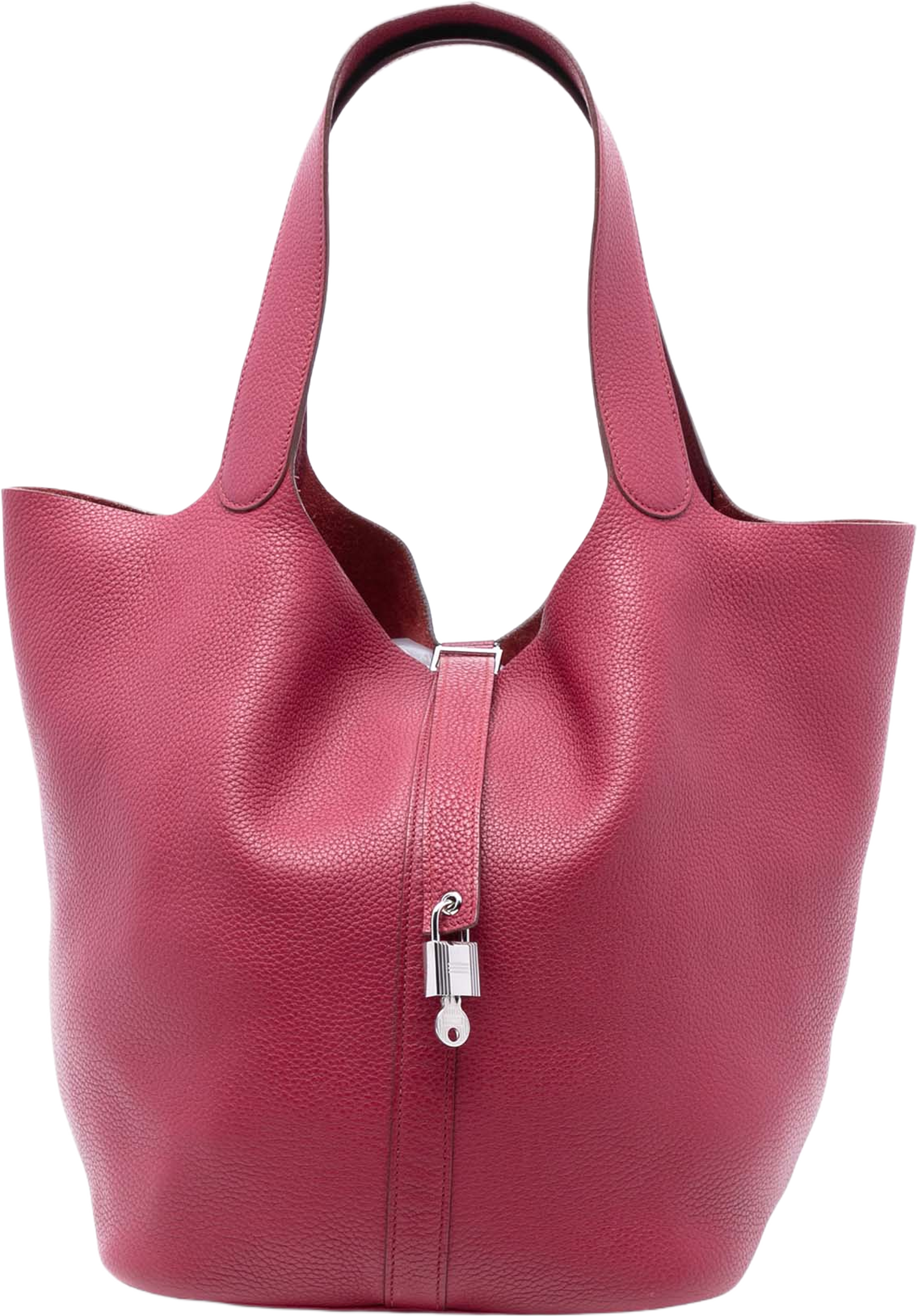 Hermès Clemence Picotin Lock 33, från Luxclusif, i färgen dark pink. Klicka för att öppna bilden i stort format