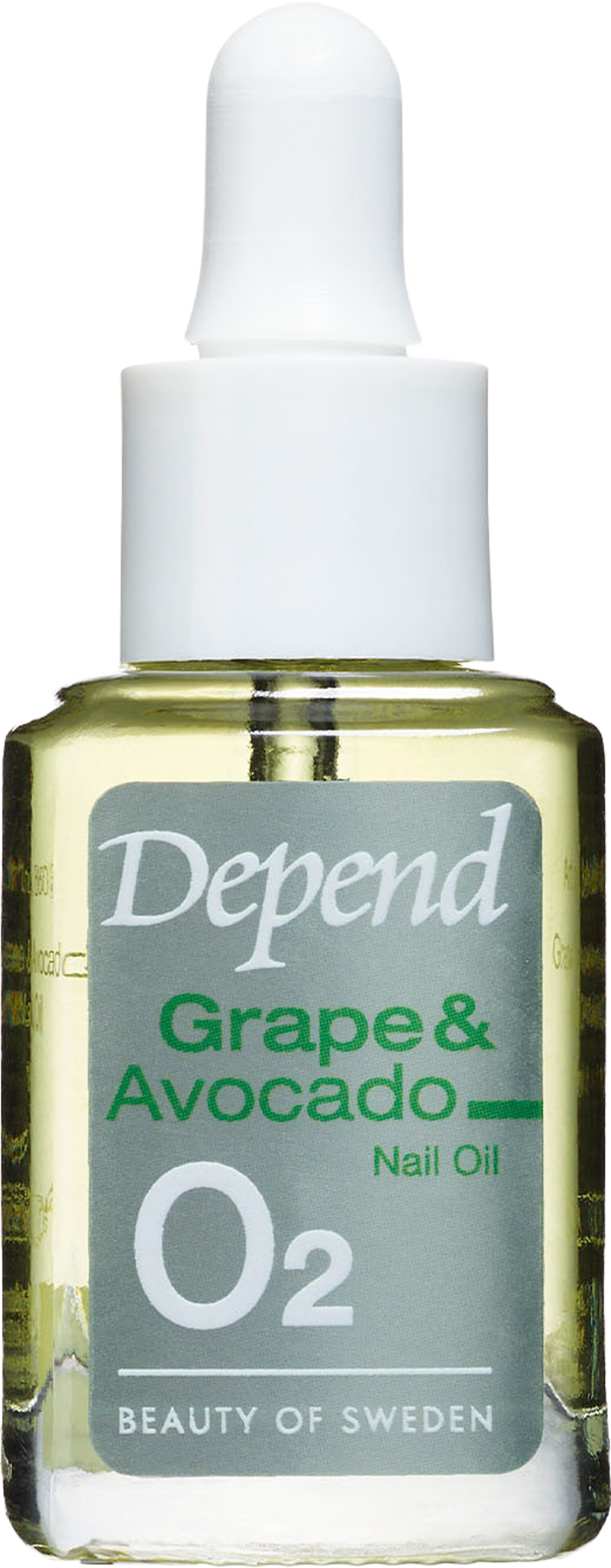 O2 Grape & Avocado Nail Oil, från Depend. Klicka för att öppna bilden i stort format