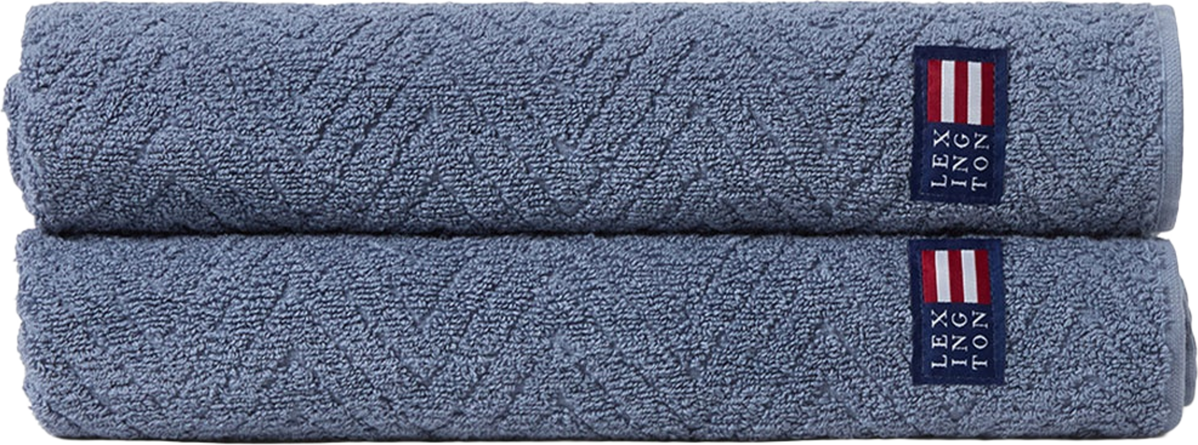 Herringbone Towel Steel Blue, från Lexington, i färgen Steel Blue.