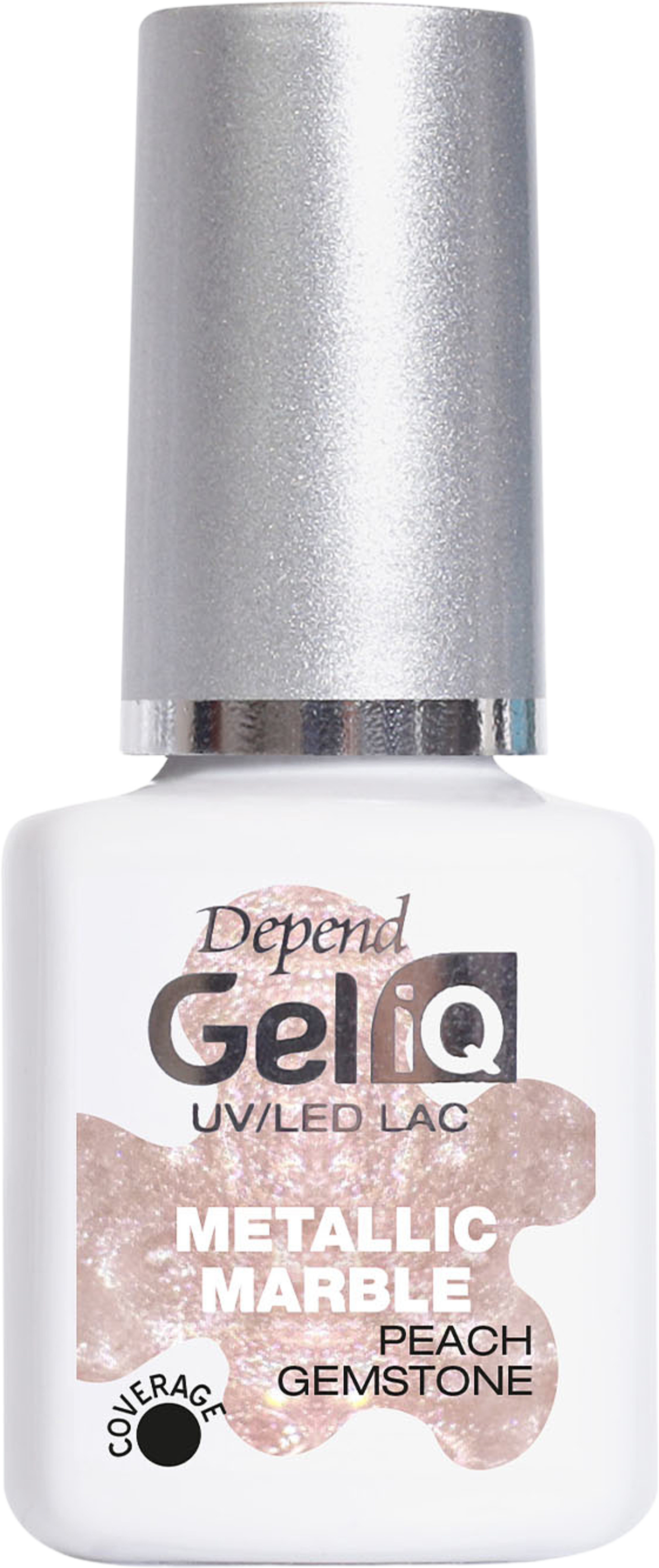 Gel iQ Effect Metallic Marble, från Depend, i färgen Peach Gemstone. Klicka för att öppna bilden i stort format