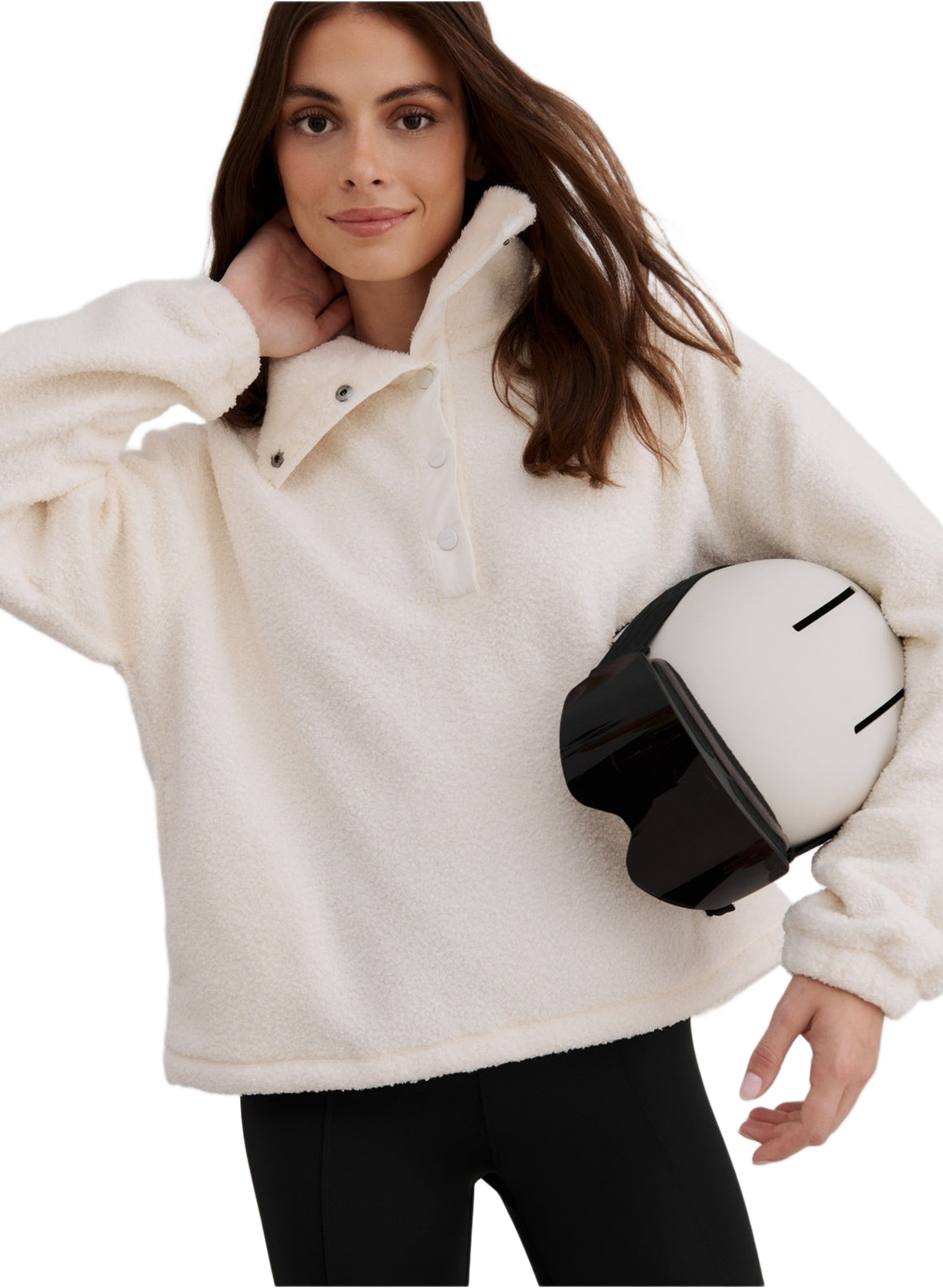 Polar Fleece Long Sleeve, från aim'n, i färgen off white. Klicka för att öppna bilden i stort format