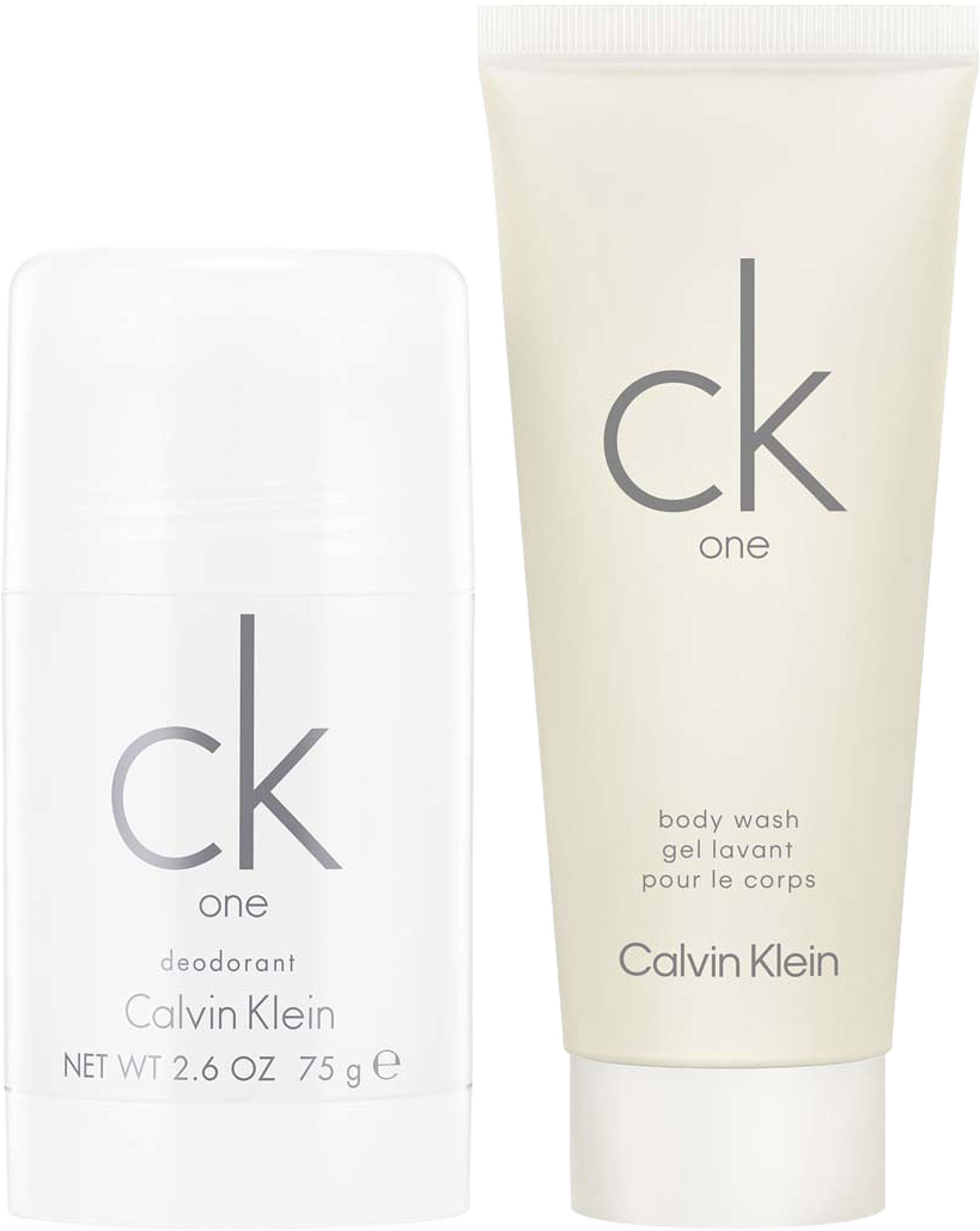 Gift Set CK One Shower Gel 100 ml + Deo stick 75 ml, från Calvin Klein. Klicka för att öppna bilden i stort format