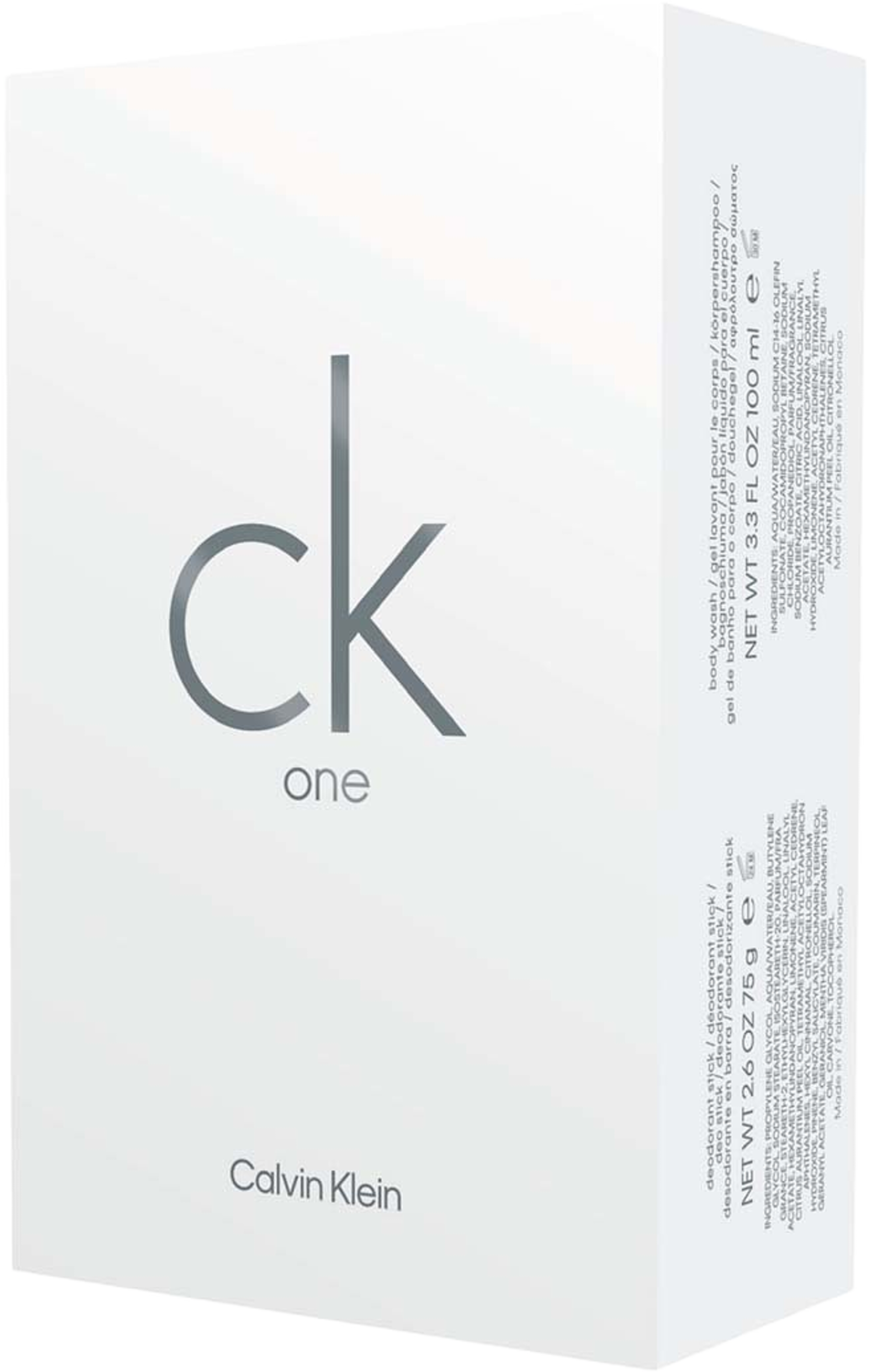 Gift Set CK One Shower Gel 100 ml + Deo stick 75 ml, från Calvin Klein. Klicka för att öppna bilden i stort format