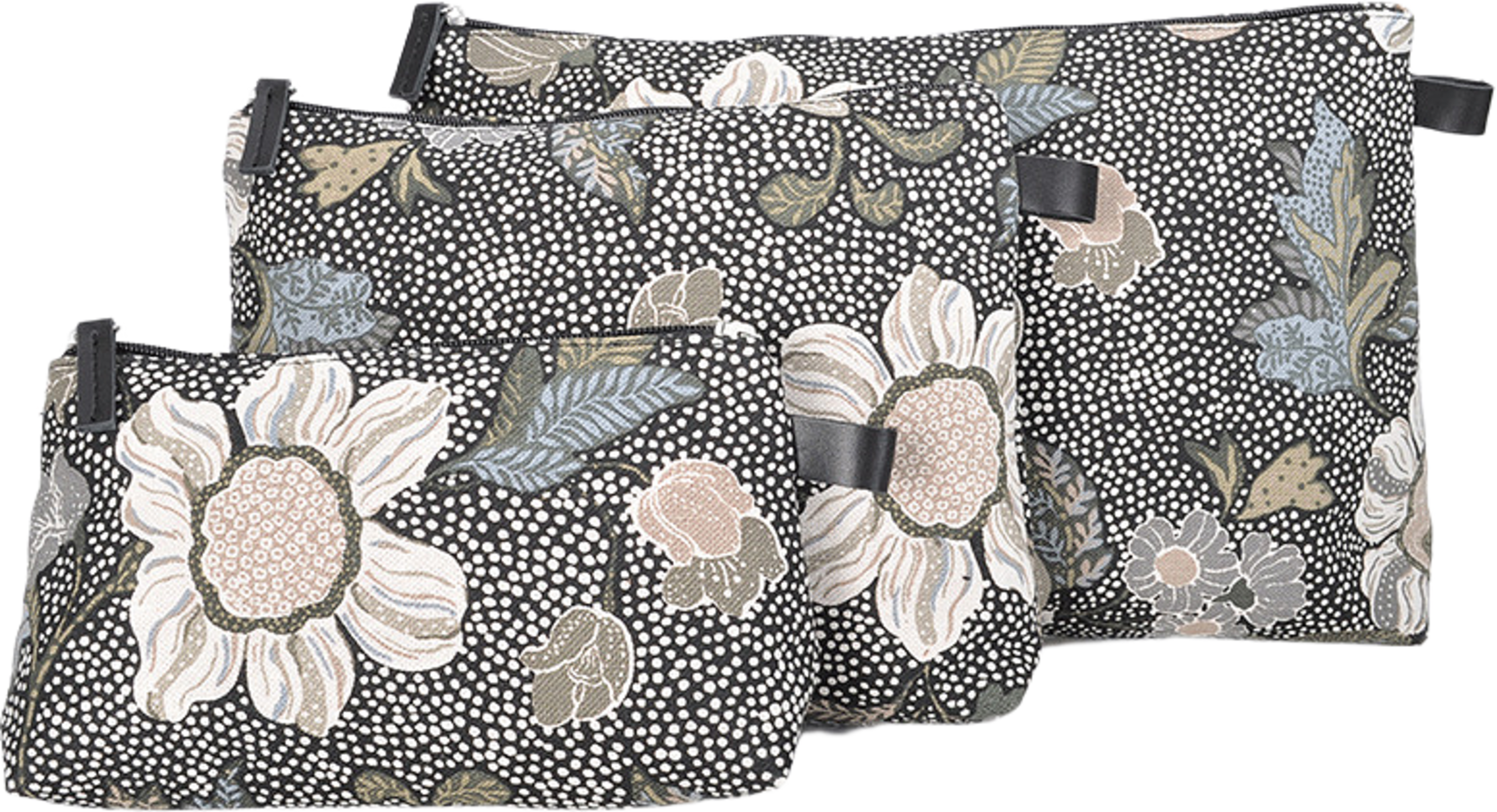 Black Flower Linen Large