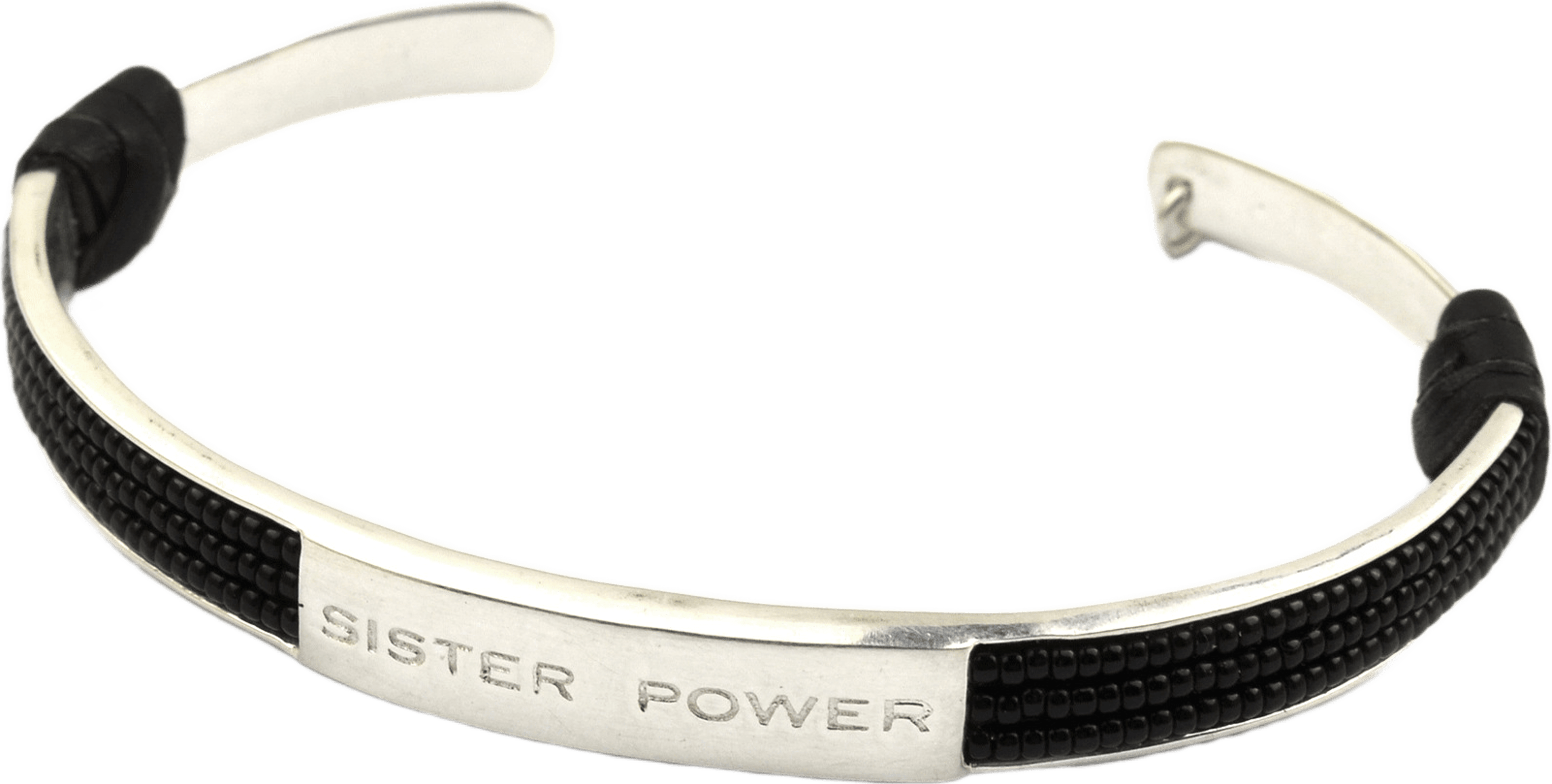 Sister Power Bracelet Black Silver