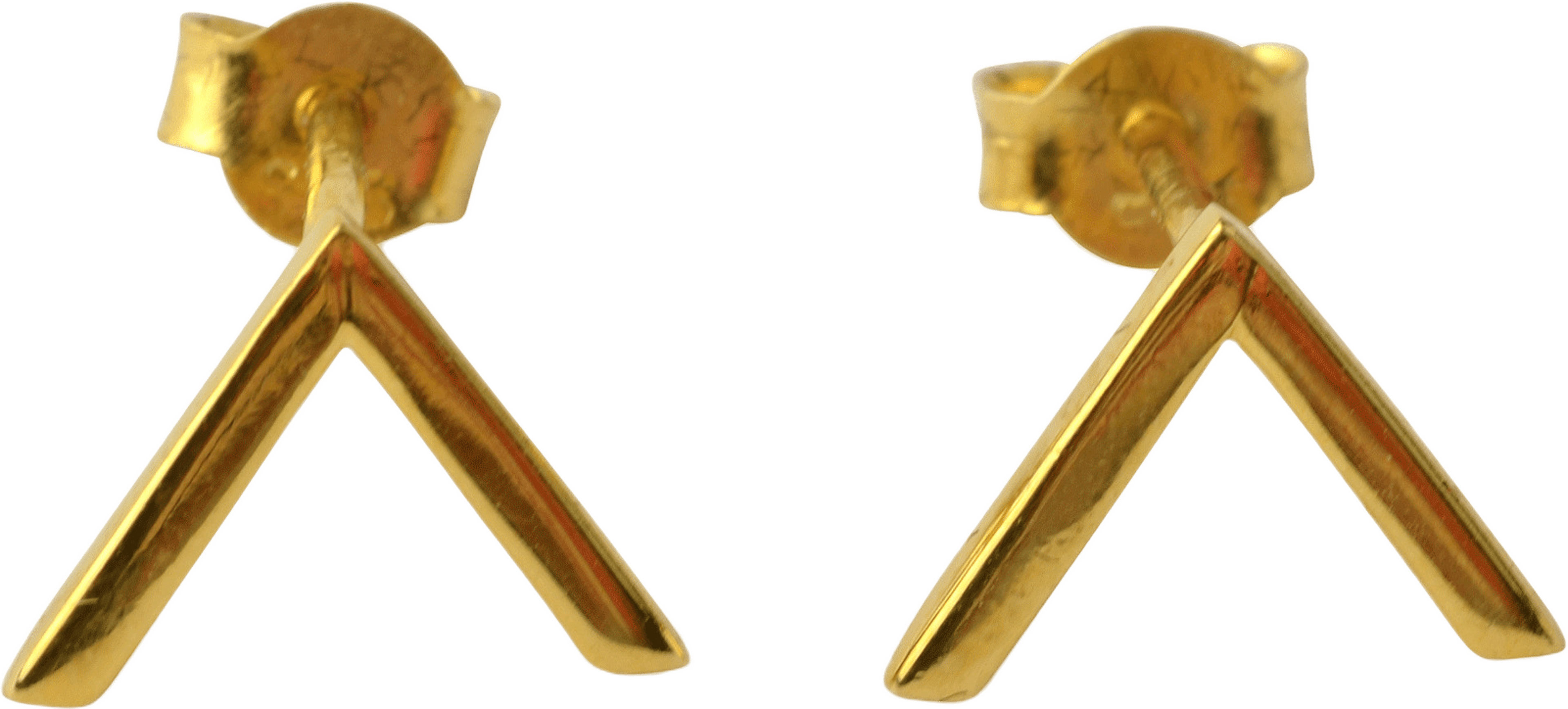 Strict Simple V Gold Earring