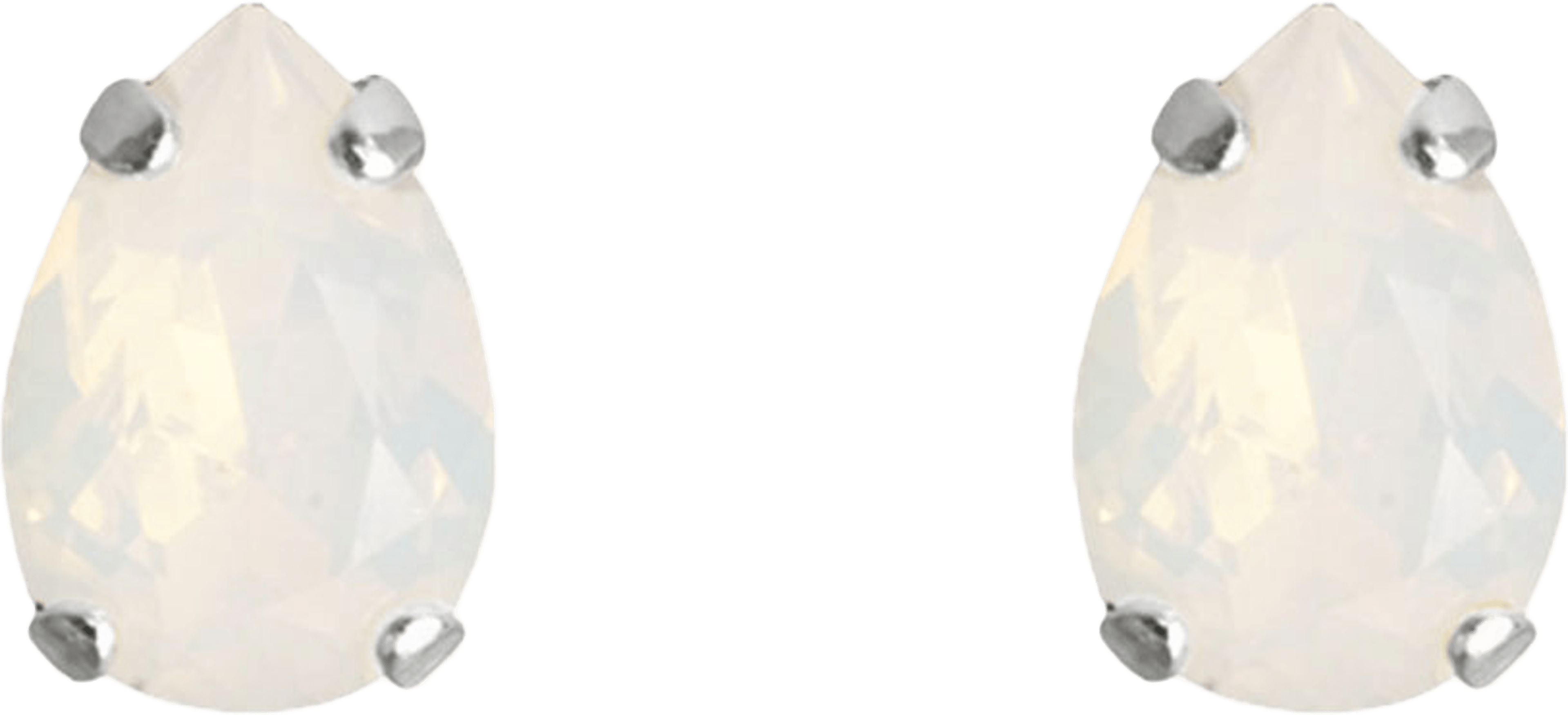 Petite Drop Stud Earrings White Opal