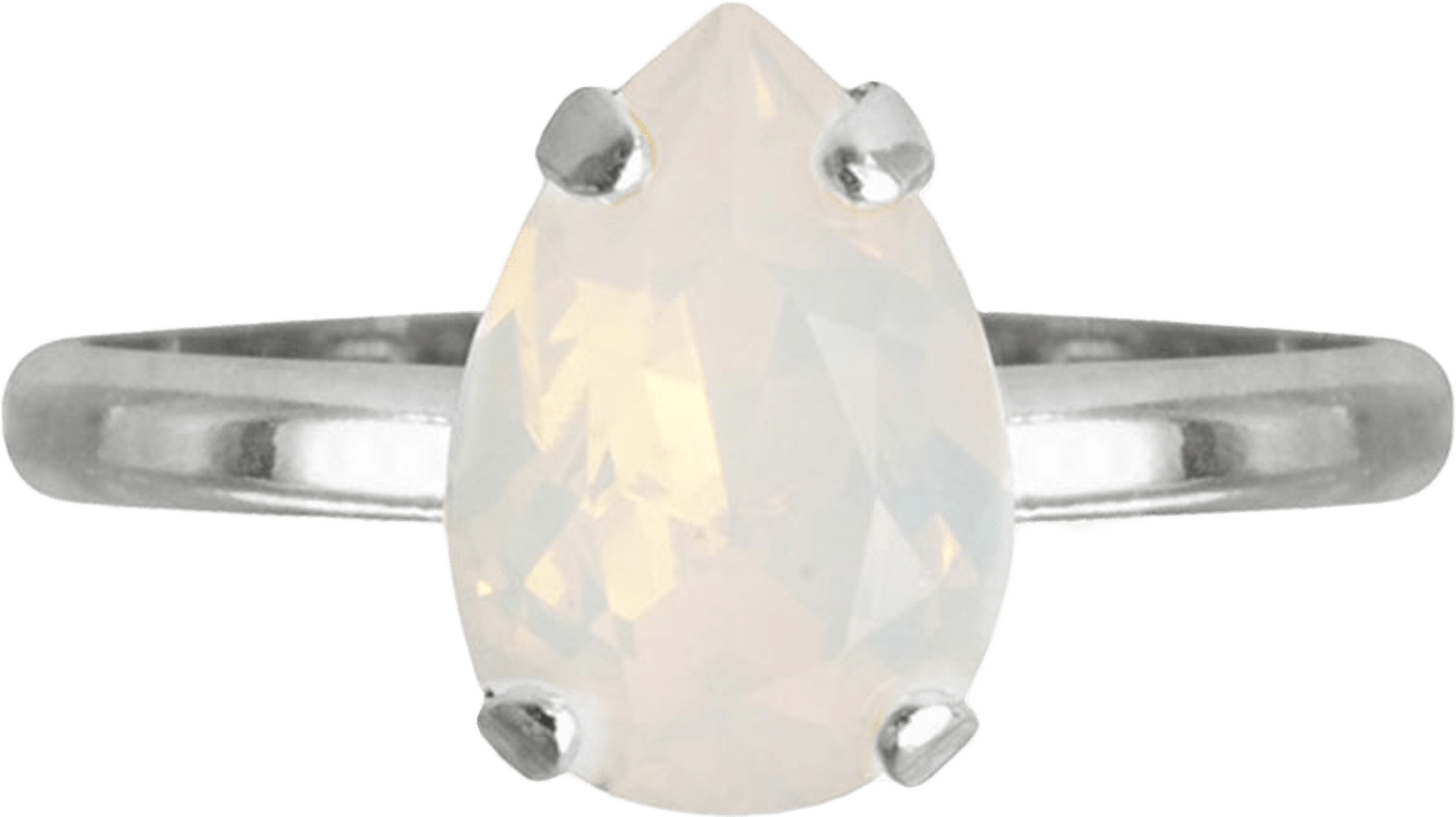 Petite Drop Ring White Opal