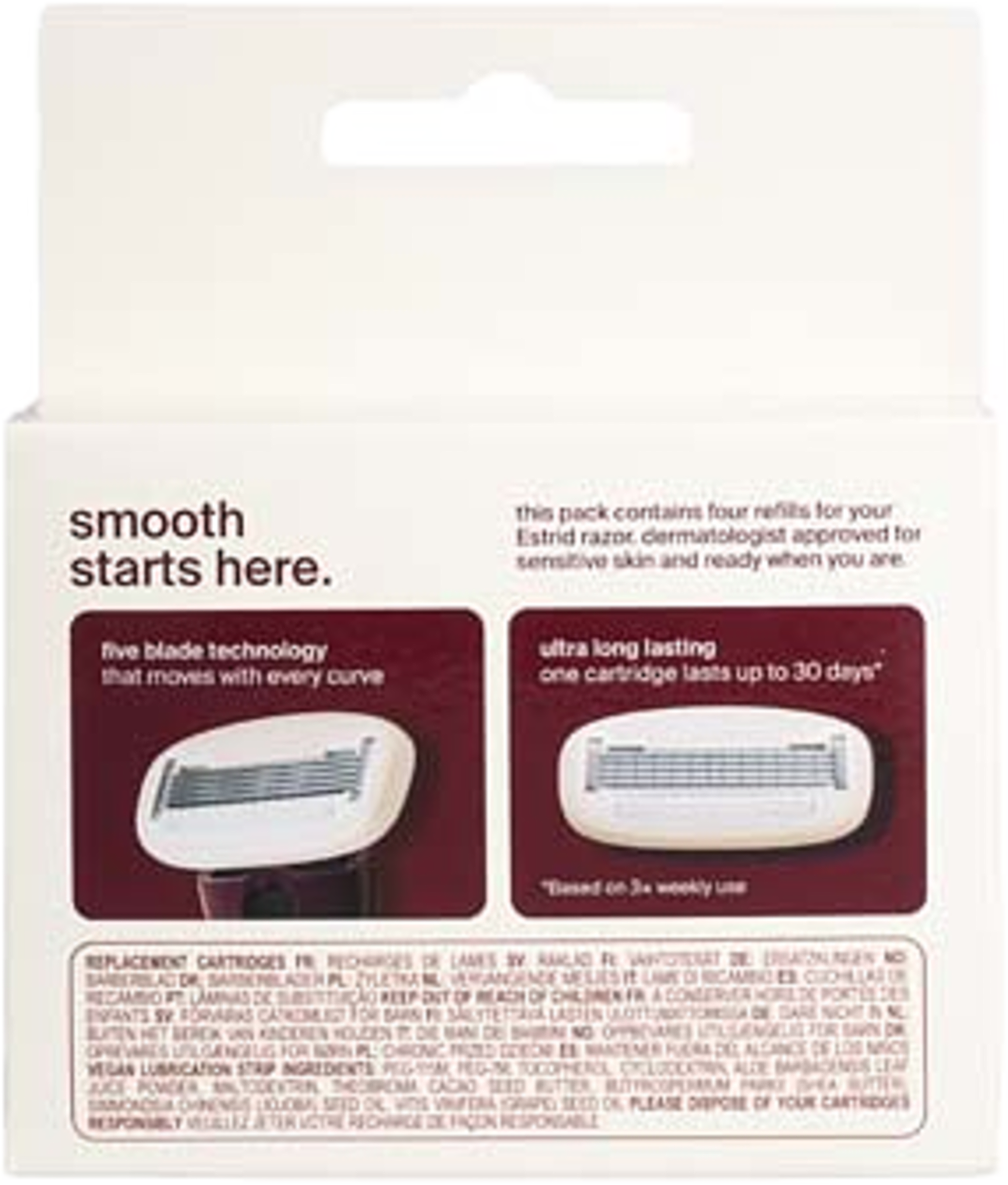 The Five-blade Cartridges, från Estrid. Klicka för att öppna bilden i stort format