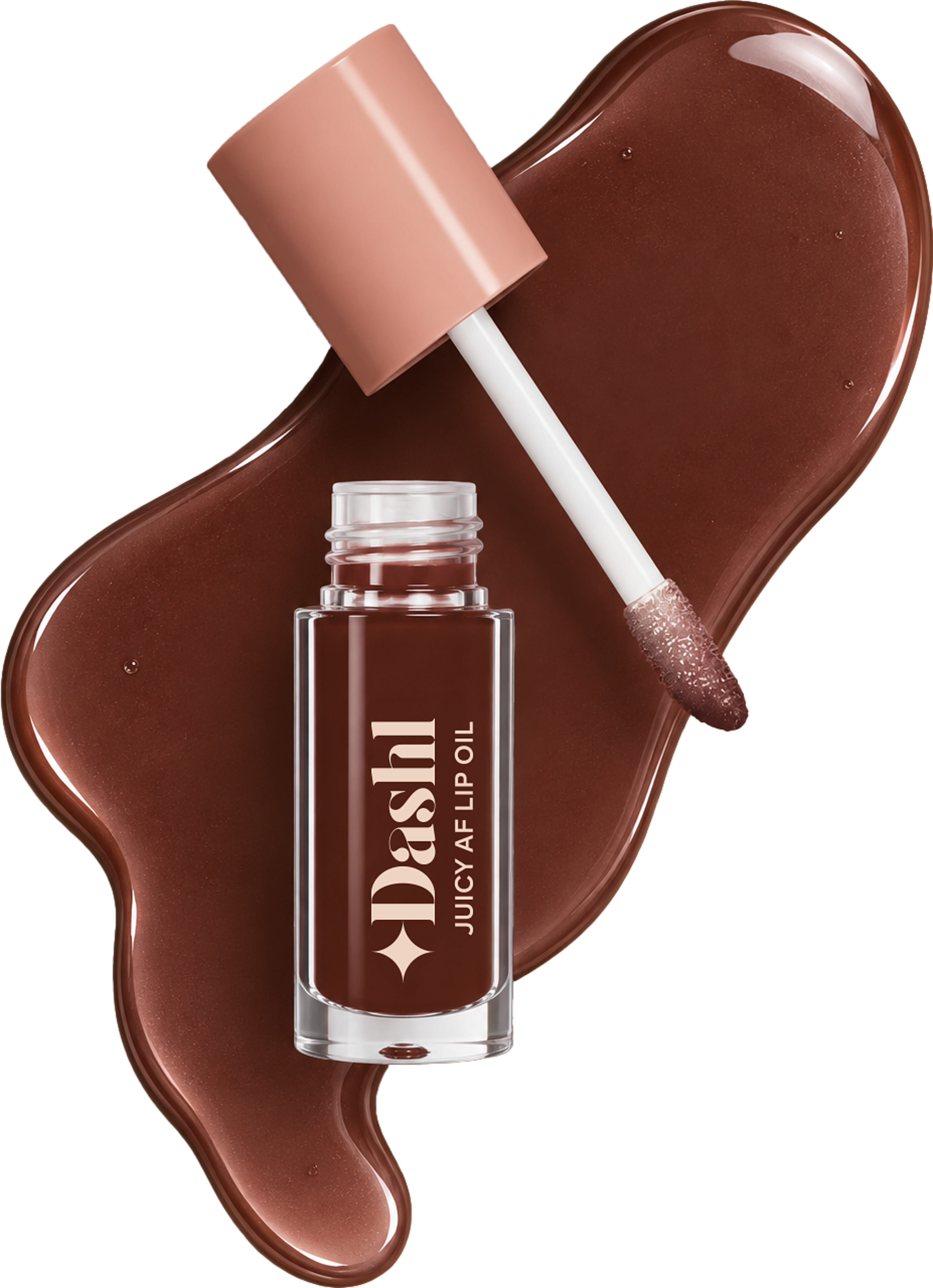 Juicy AF Lip Oil - Choco Glaze, från DASHL, i färgen Choco Glaze. Klicka för att öppna bilden i stort format