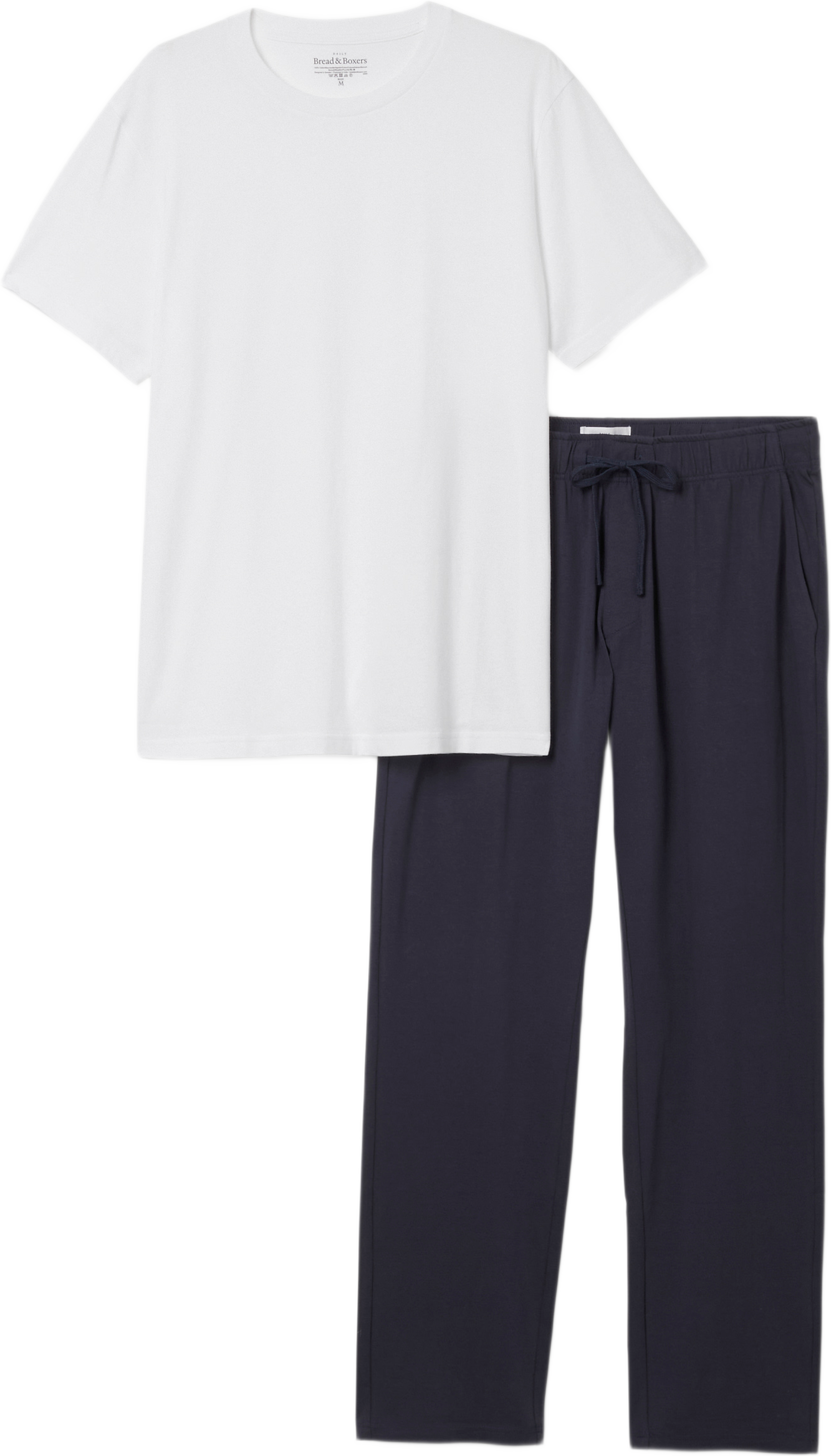 Pyjamas Pyjama Set, från Bread & Boxers, i färgen White + Dark Navy. Klicka för att öppna bilden i stort format