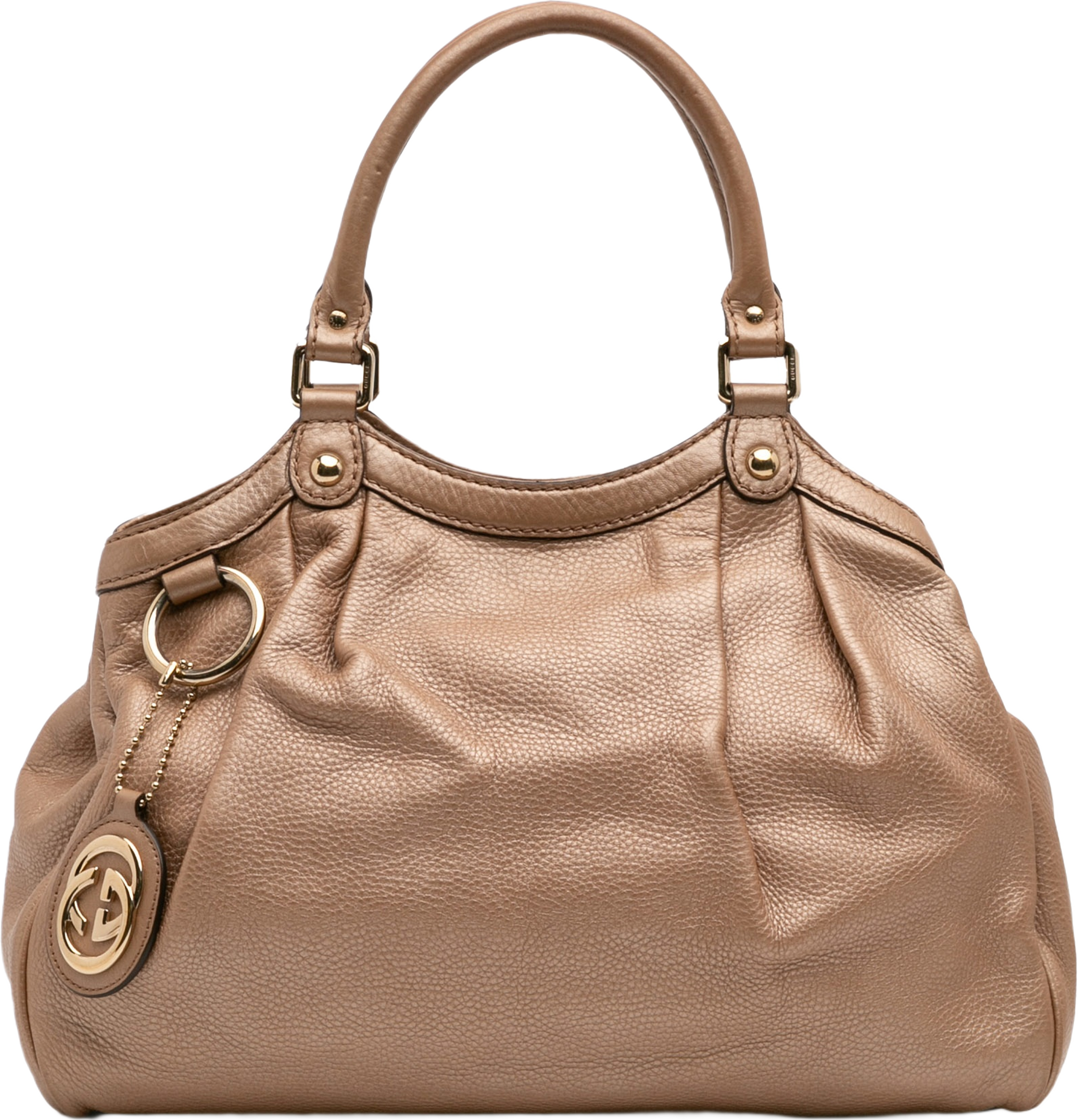 Gucci Medium Calfskin Sukey Tote, från Luxclusif, i färgen gold. Klicka för att öppna bilden i stort format