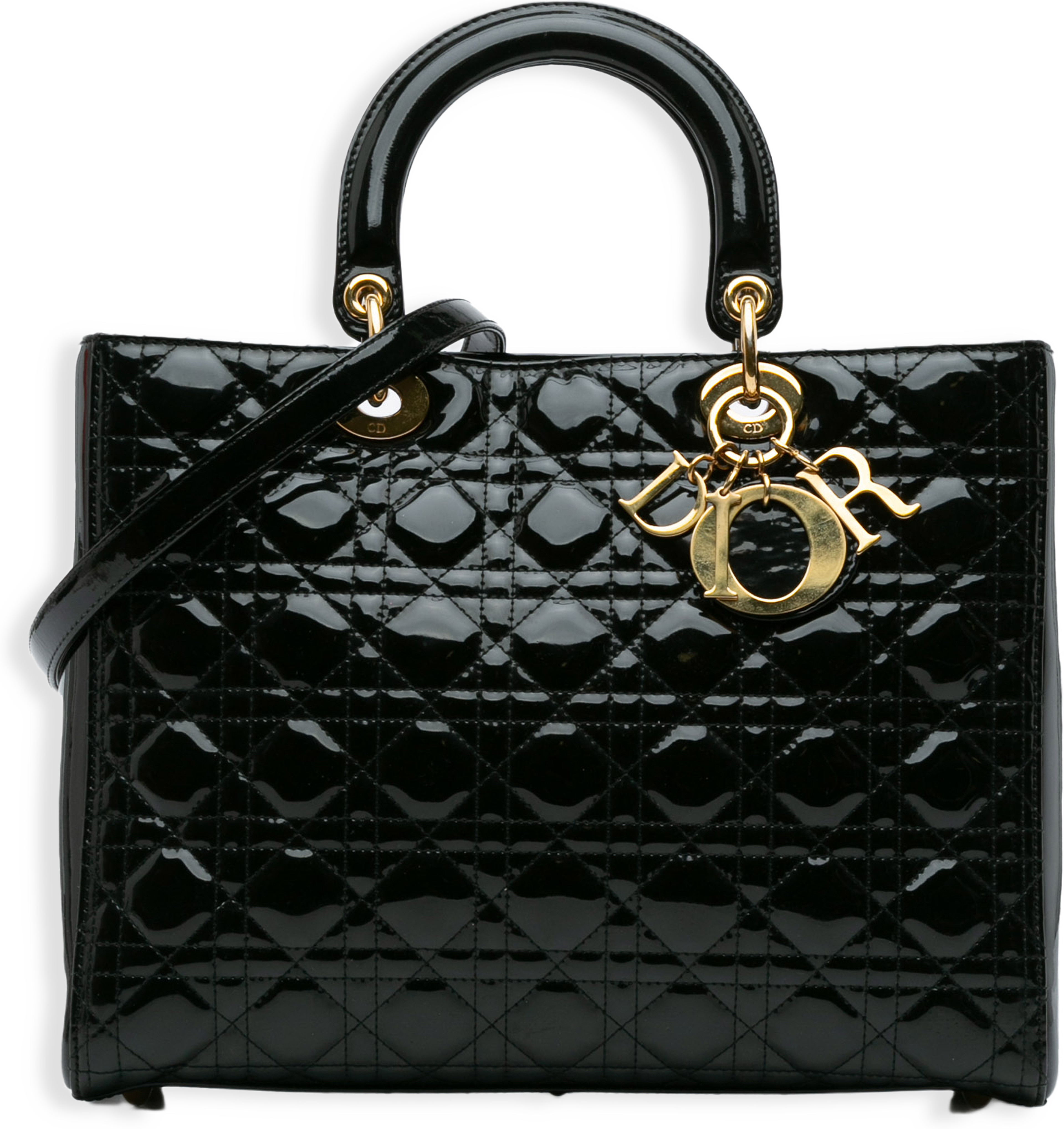 Dior Large Patent Cannage Lady Dior