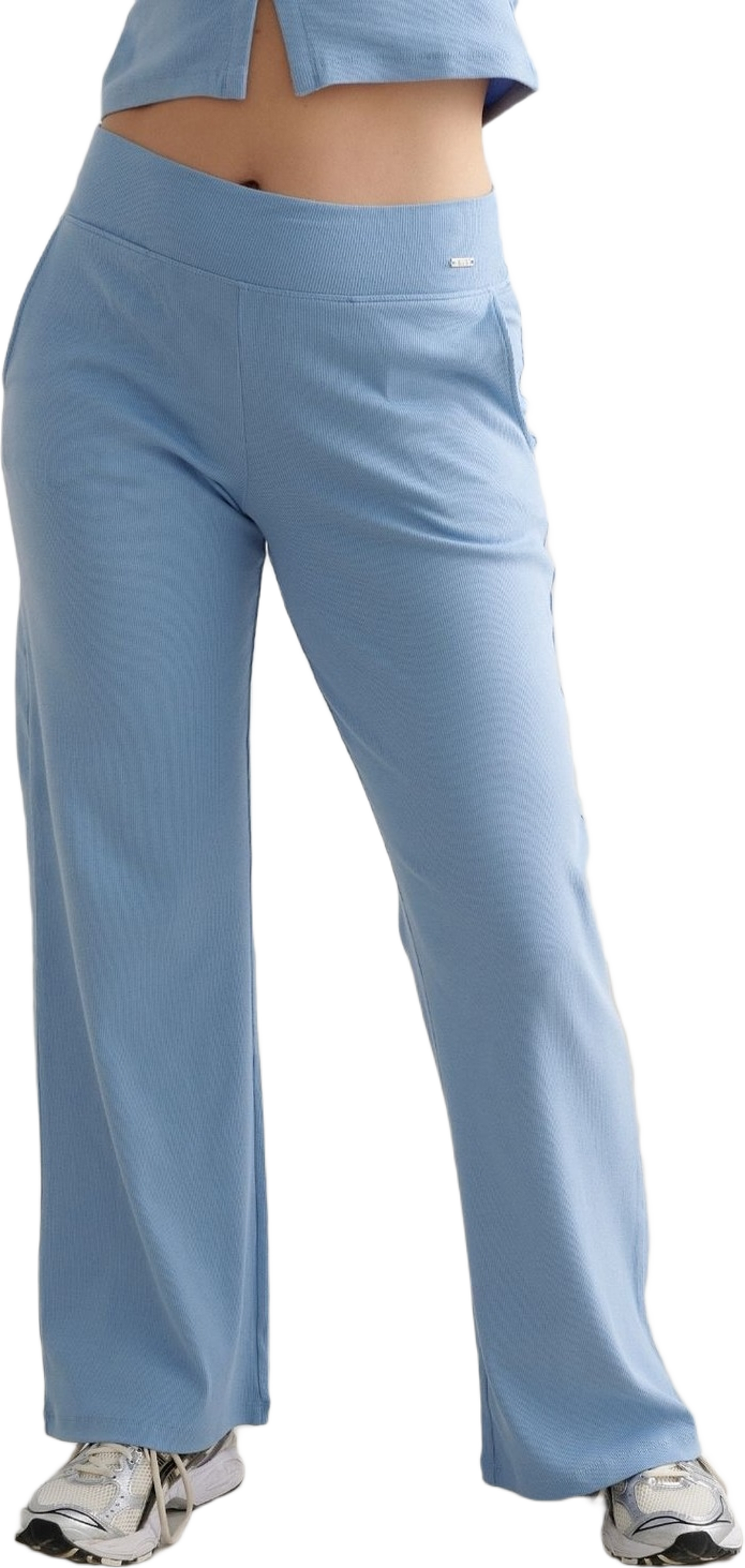 Blue Mist Ease Ribbed Wide Pants