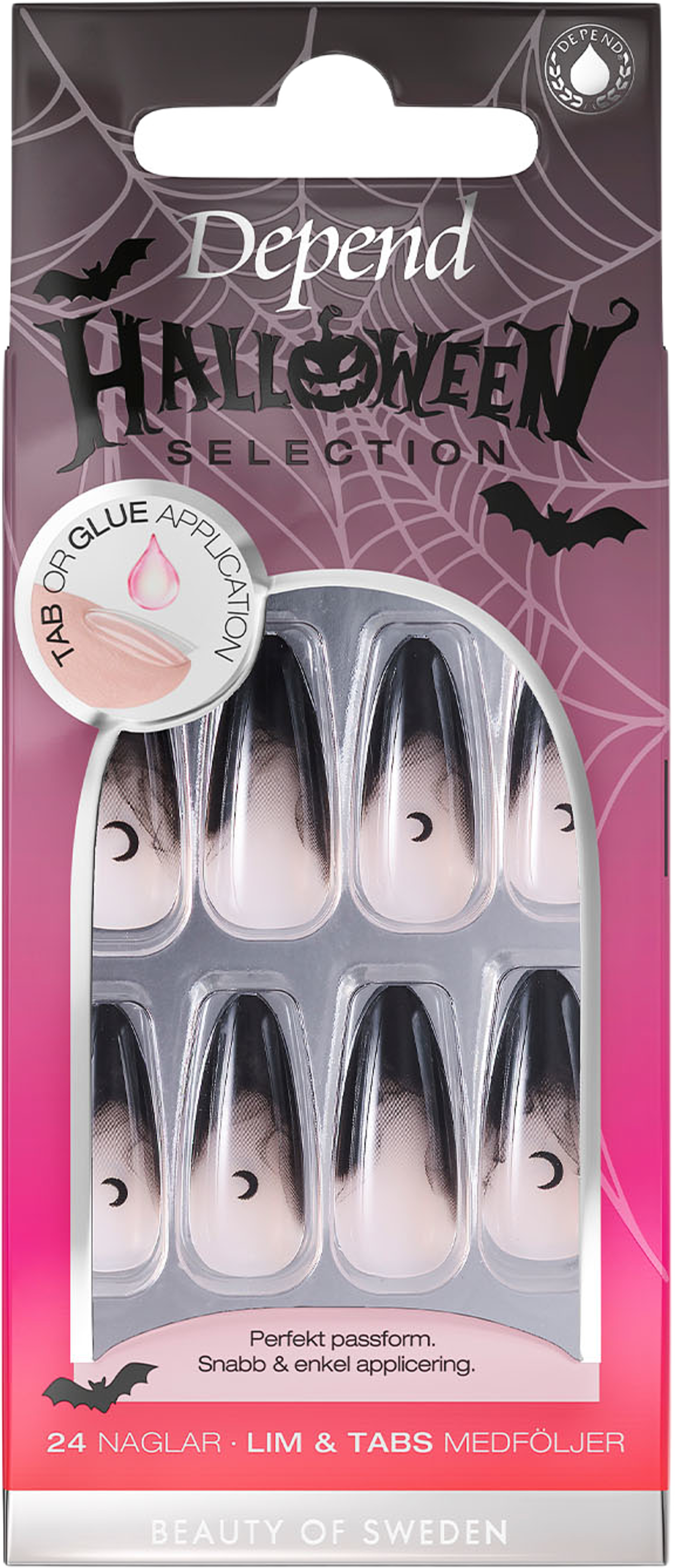 Design Nails Halloween Smokey French Almond, från Depend, i färgen Smokey French. Klicka för att öppna bilden i stort format