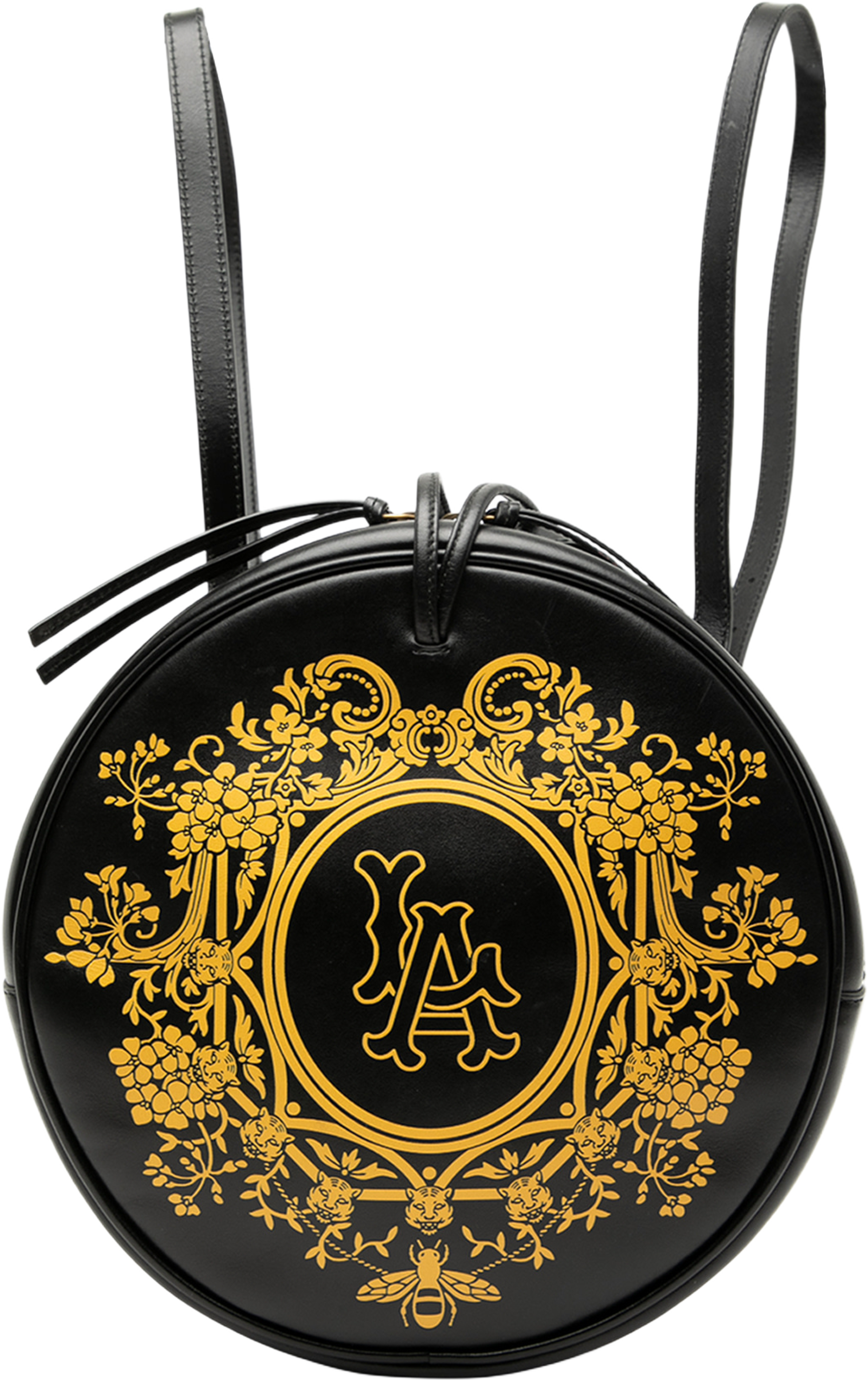 Gucci Mlb Leather La Angels Round Backpack, från Luxclusif, i färgen black. Klicka för att öppna bilden i stort format