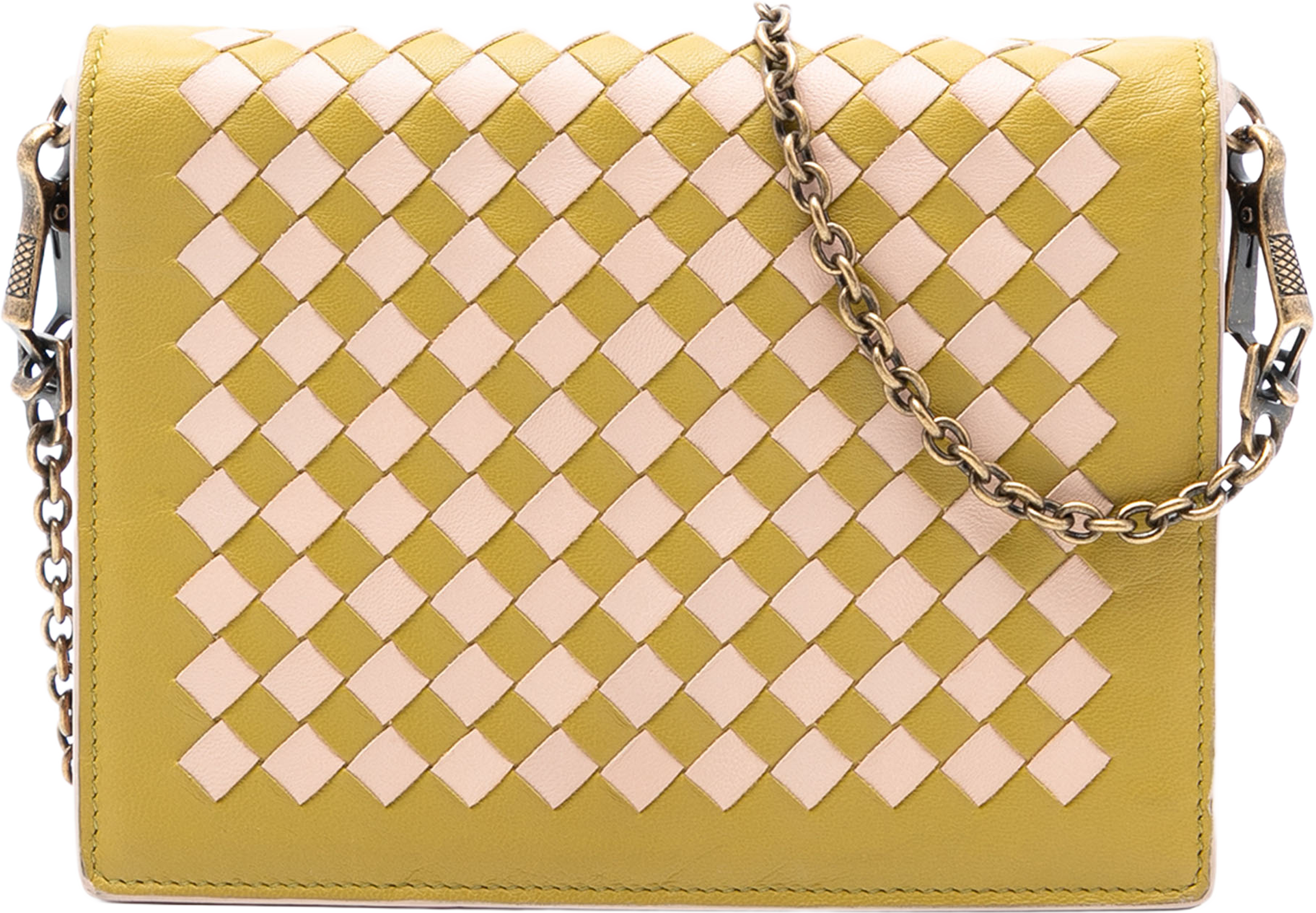 Bottega Veneta Nappa Intrecciato Wallet On Chain, från Luxclusif, i färgen mustard. Klicka för att öppna bilden i stort format