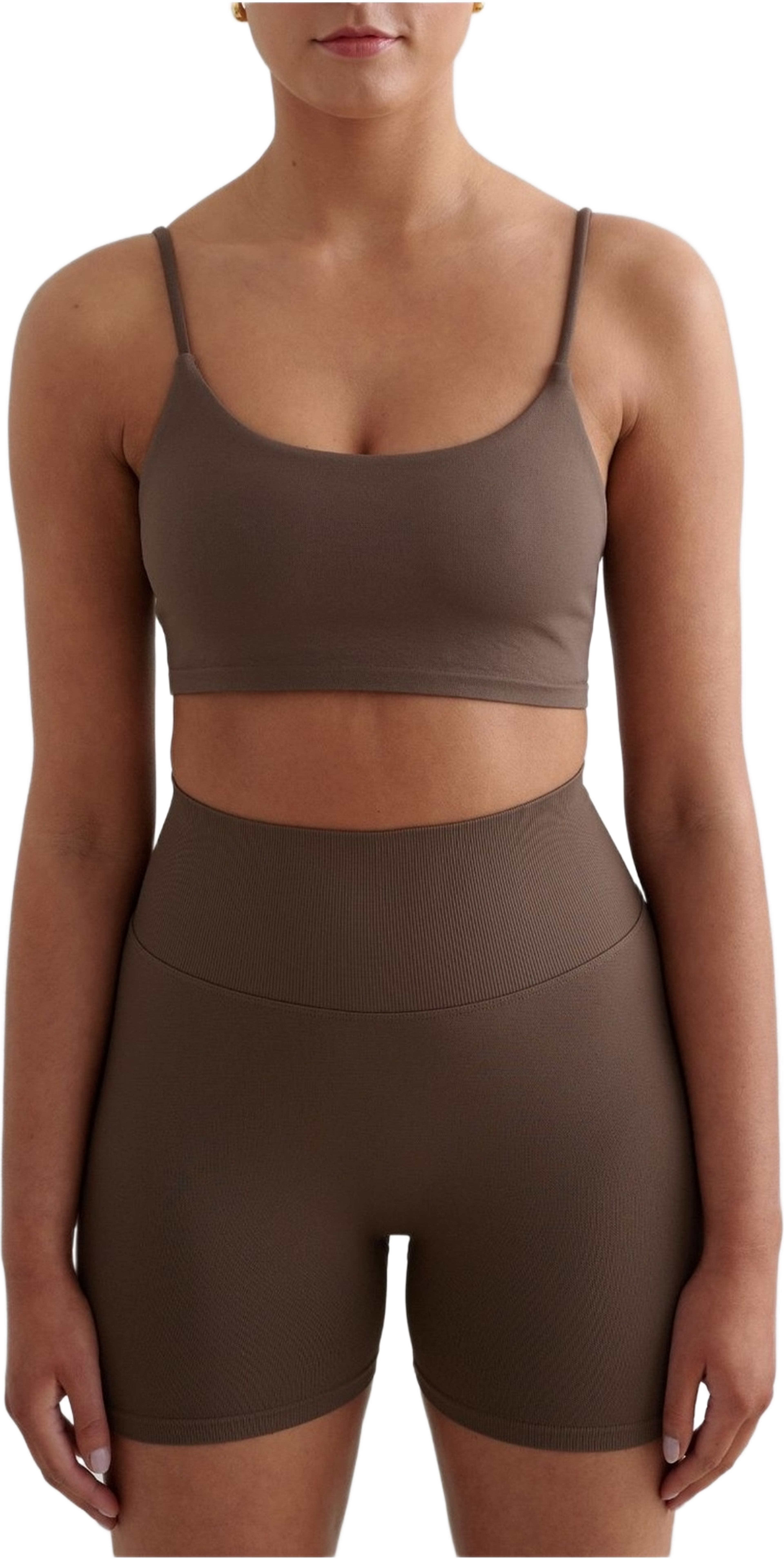 Shape Seamless Strap Bra, från aim'n, i färgen macchiato. Klicka för att öppna bilden i stort format