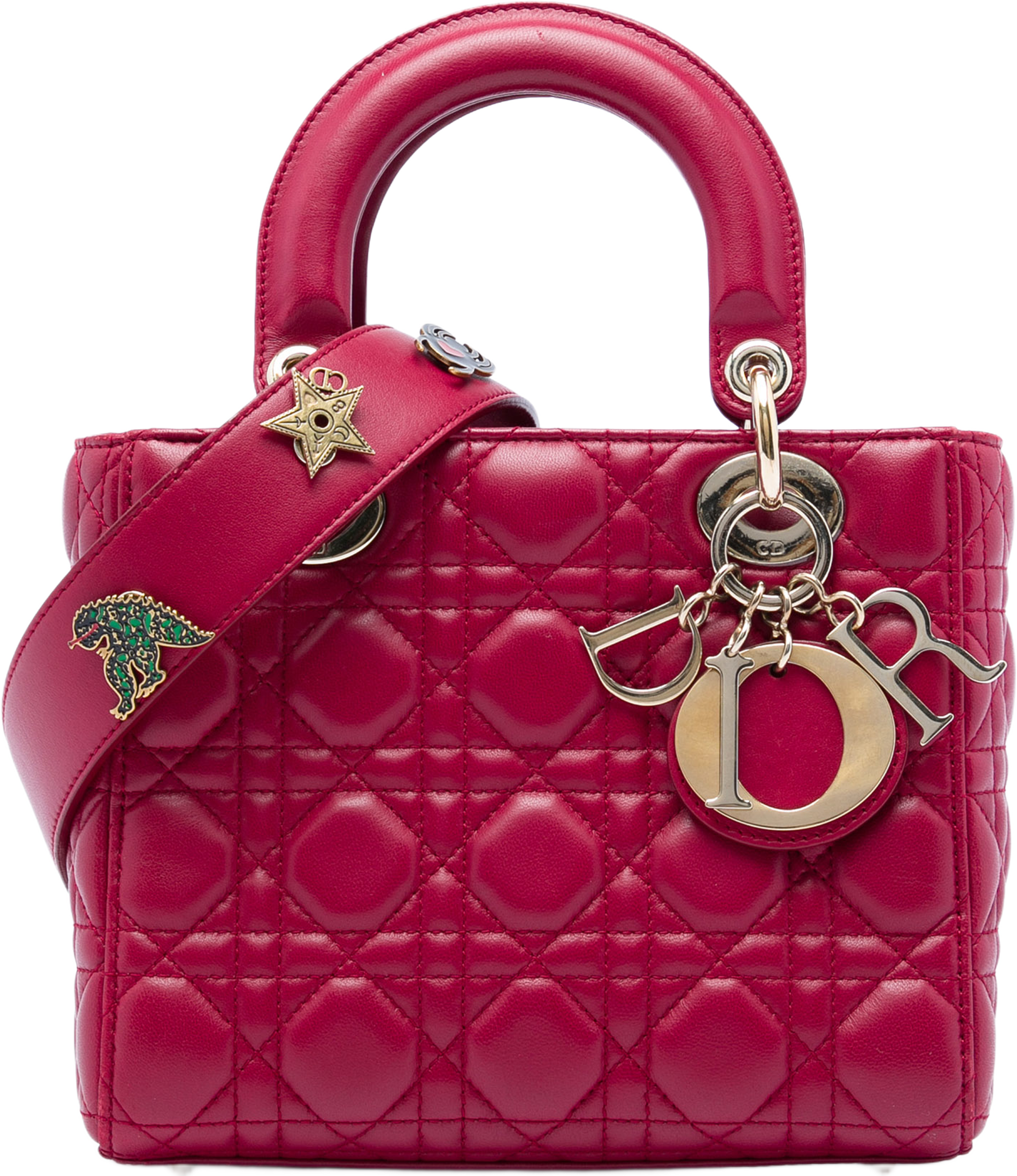 Dior Small Lambskin Cannage My Abcdior Lady Dior, från Luxclusif, i färgen röd. Klicka för att öppna bilden i stort format