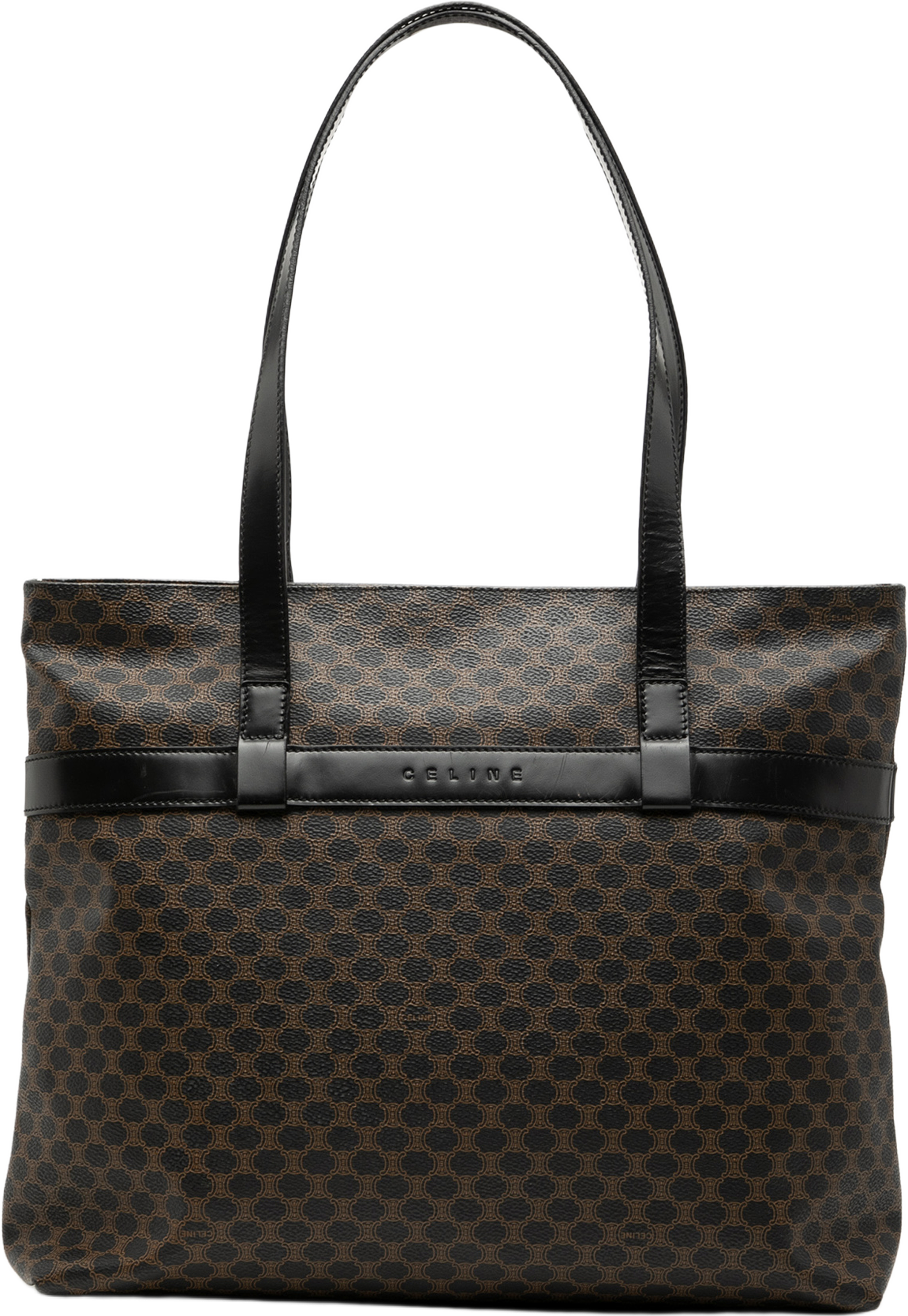 Celine Macadam Coated Canvas Tote, från Luxclusif, i färgen black. Klicka för att öppna bilden i stort format