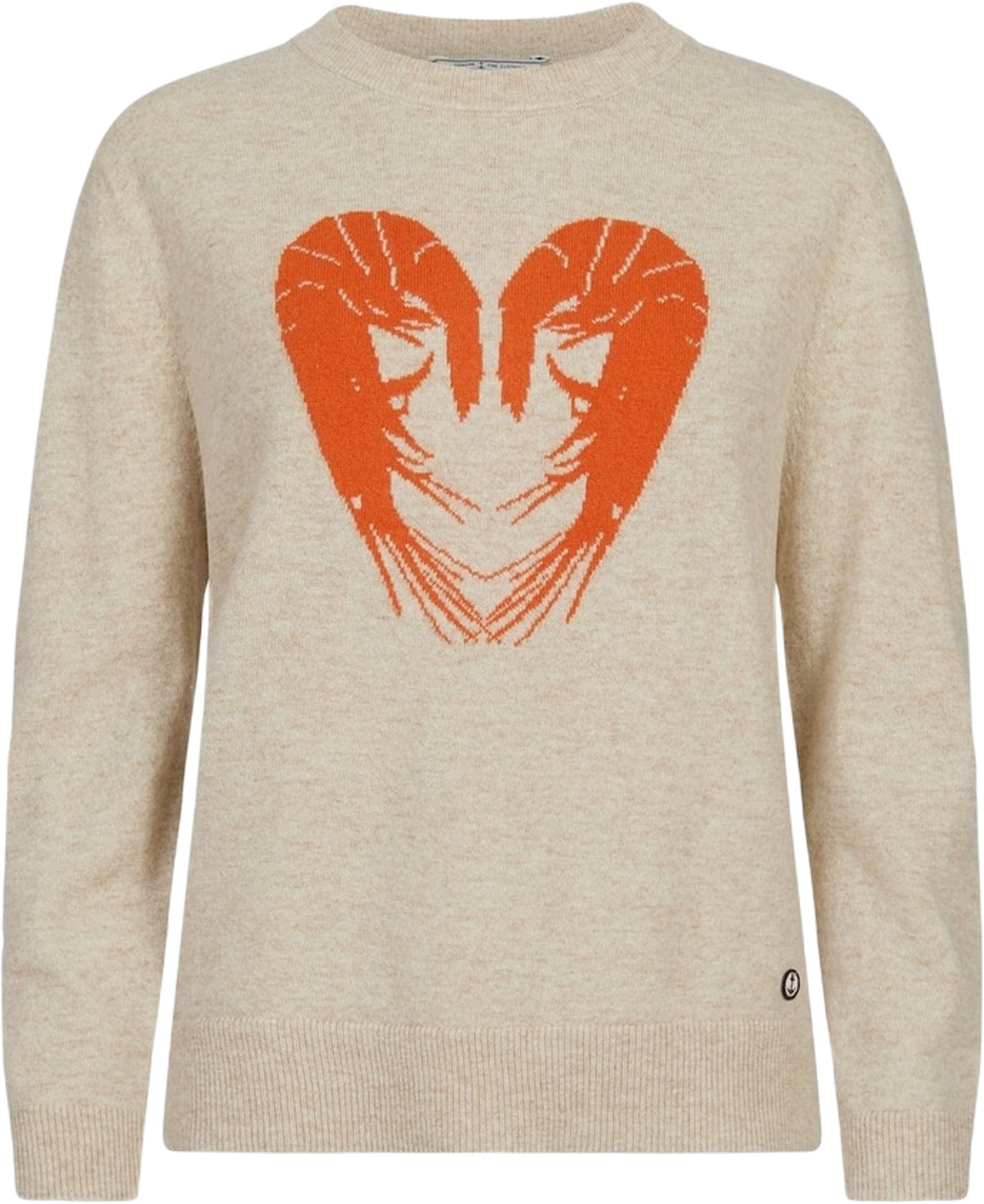 Pamela Stickad Räkhjärta, från emmamalena, i färgen beige. Klicka för att öppna bilden i stort format