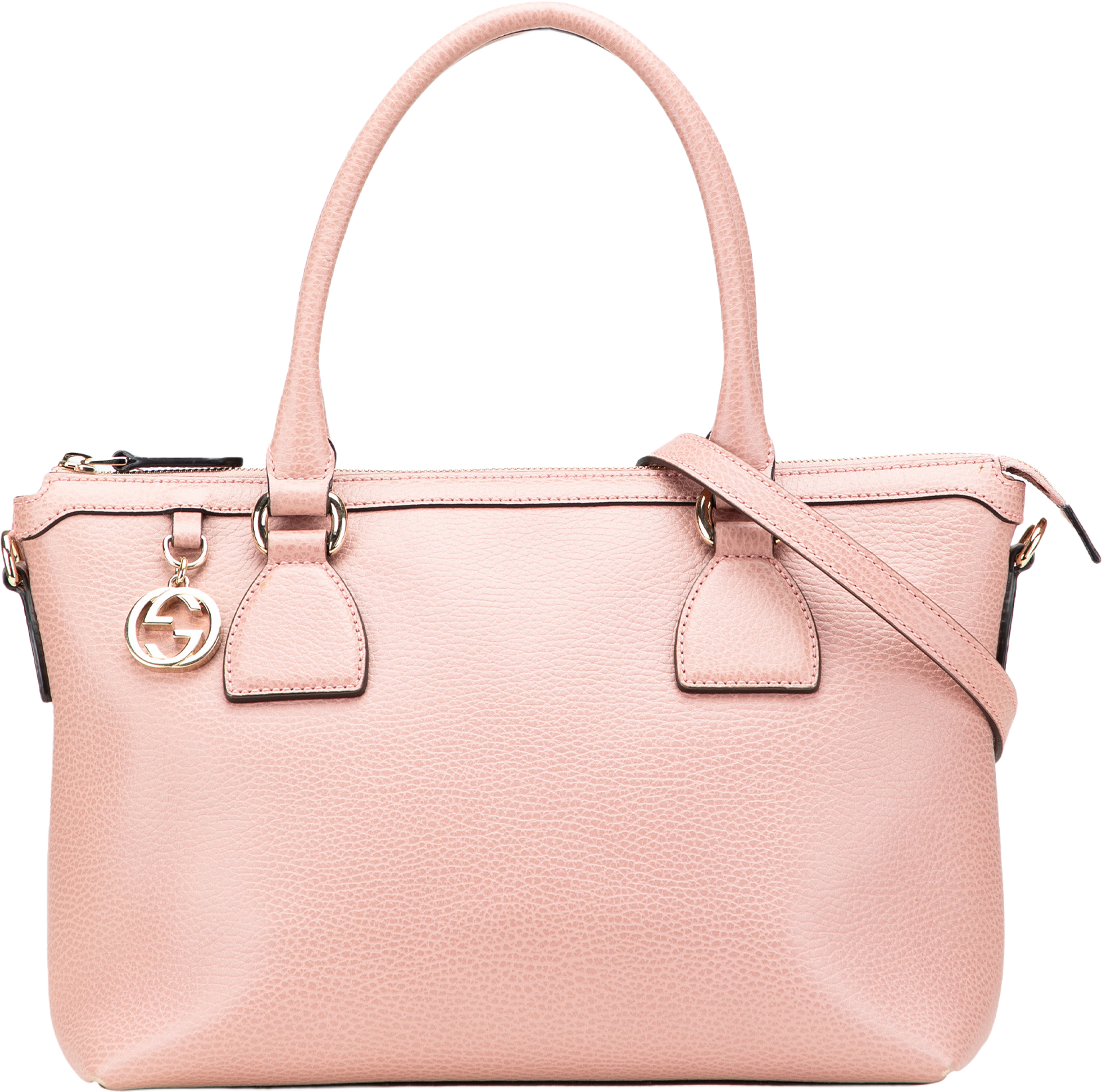 Gucci Dollar Calfskin Gg Charm Satchel, från Luxclusif, i färgen light pink. Klicka för att öppna bilden i stort format