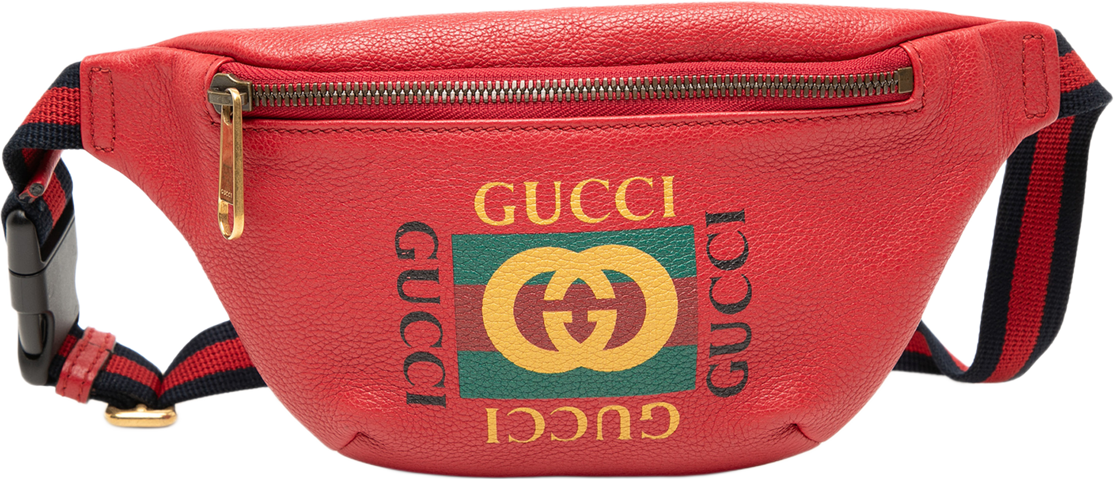 Gucci Small Leather Logo Belt Bag, från Luxclusif, i färgen röd. Klicka för att öppna bilden i stort format