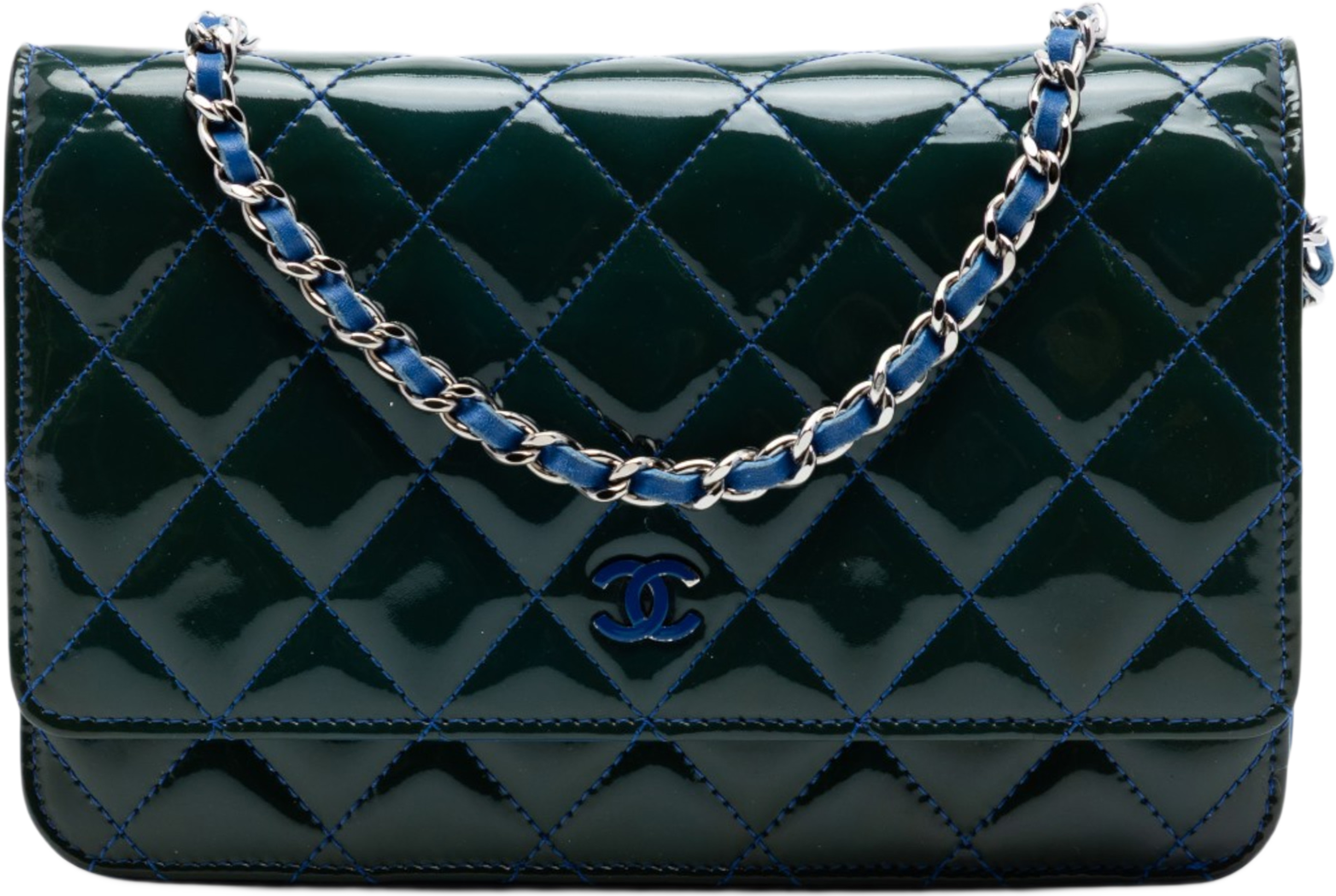 Chanel Cc Quilted Patent Incognito Wallet On Chain, från Luxclusif, i färgen navy. Klicka för att öppna bilden i stort format
