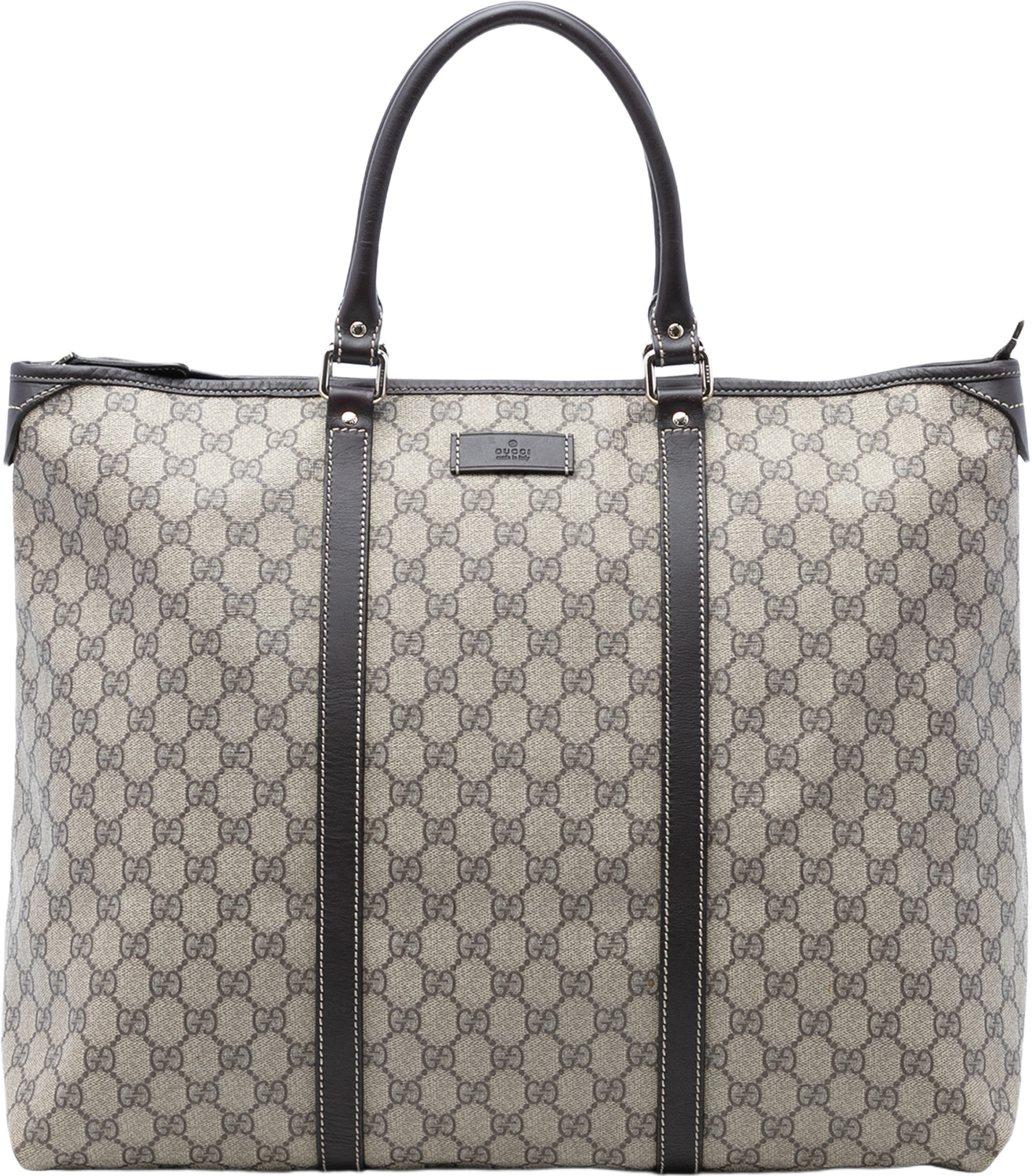 Gucci Gg Supreme Weekender, från Luxclusif, i färgen beige. Klicka för att öppna bilden i stort format