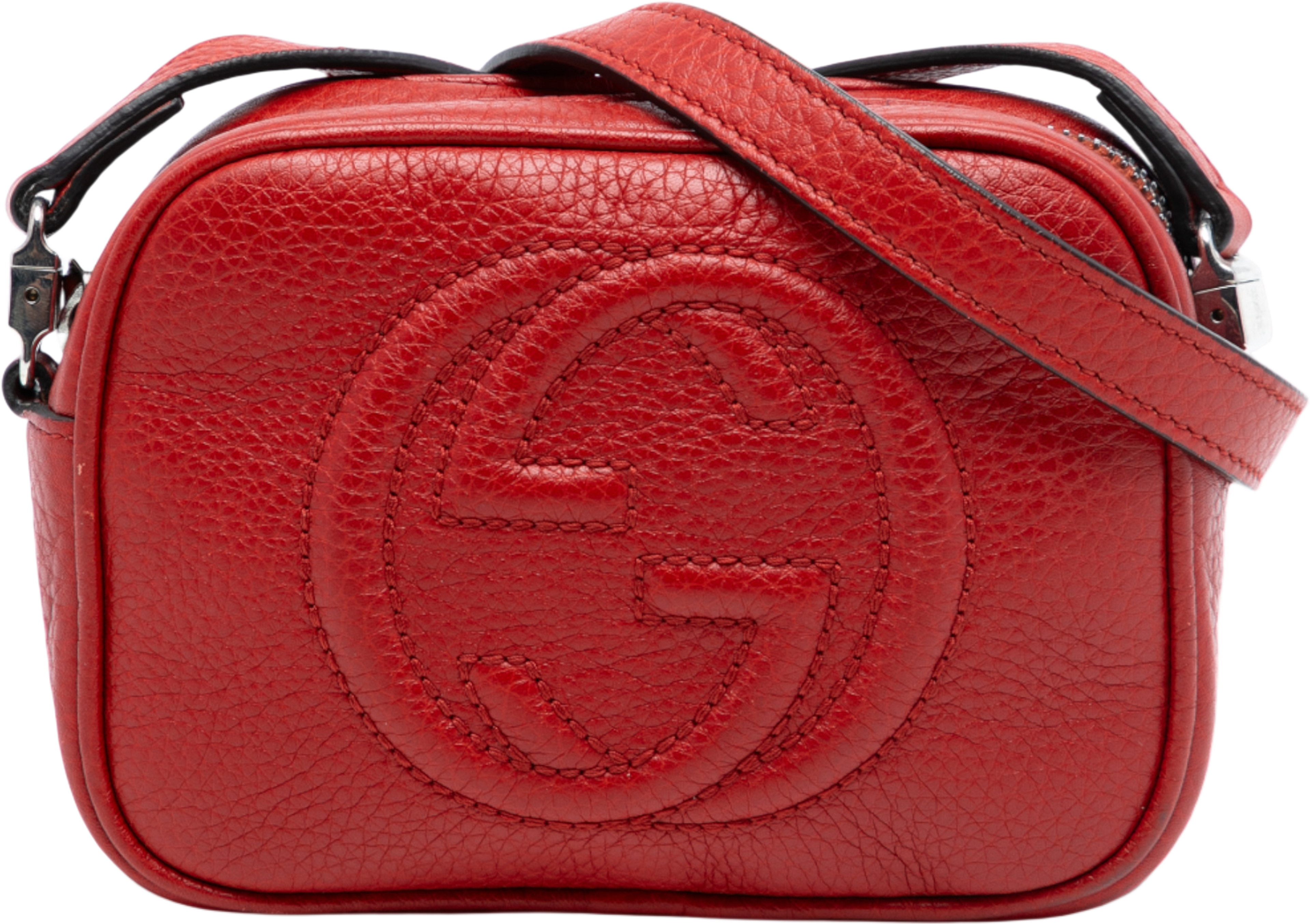 Gucci Kids Mini Leather Soho Disco Crossbody, från Luxclusif, i färgen red. Klicka för att öppna bilden i stort format