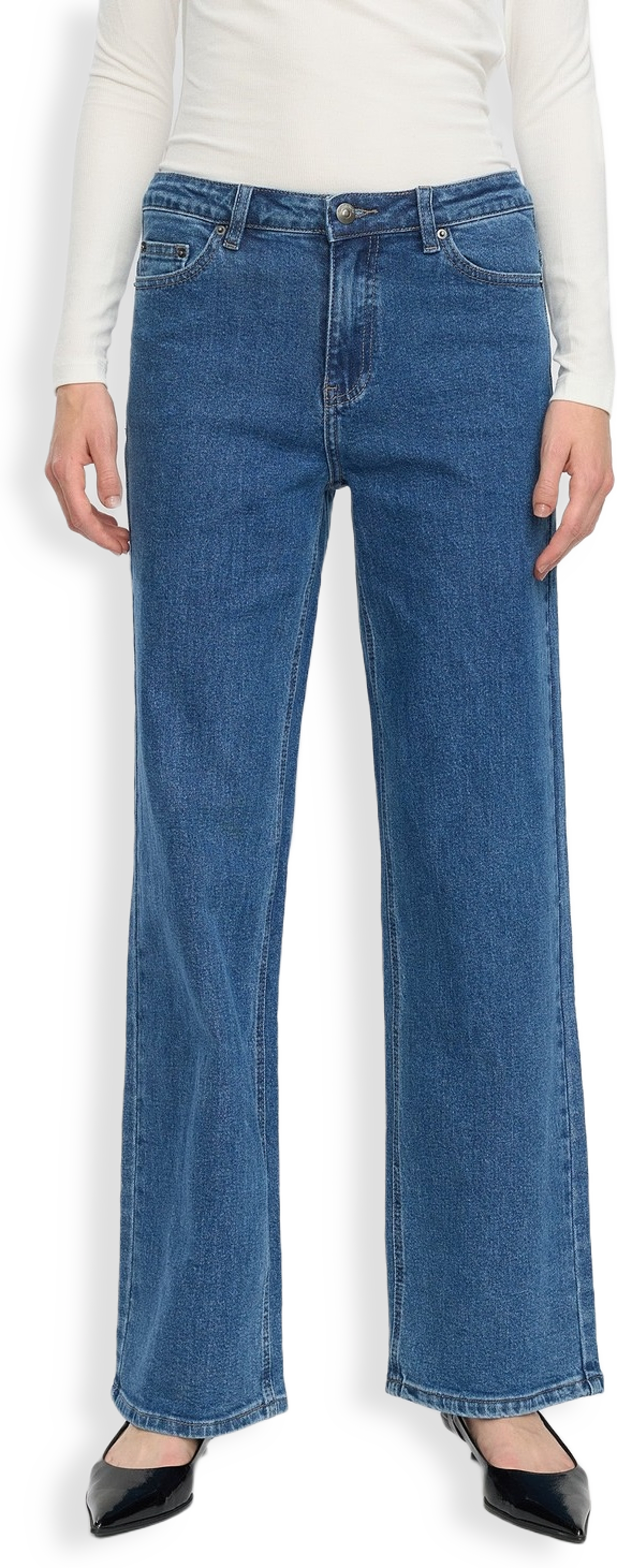 Srwilla Midwaist Wide Jeans - Medium Blue Denim Wash