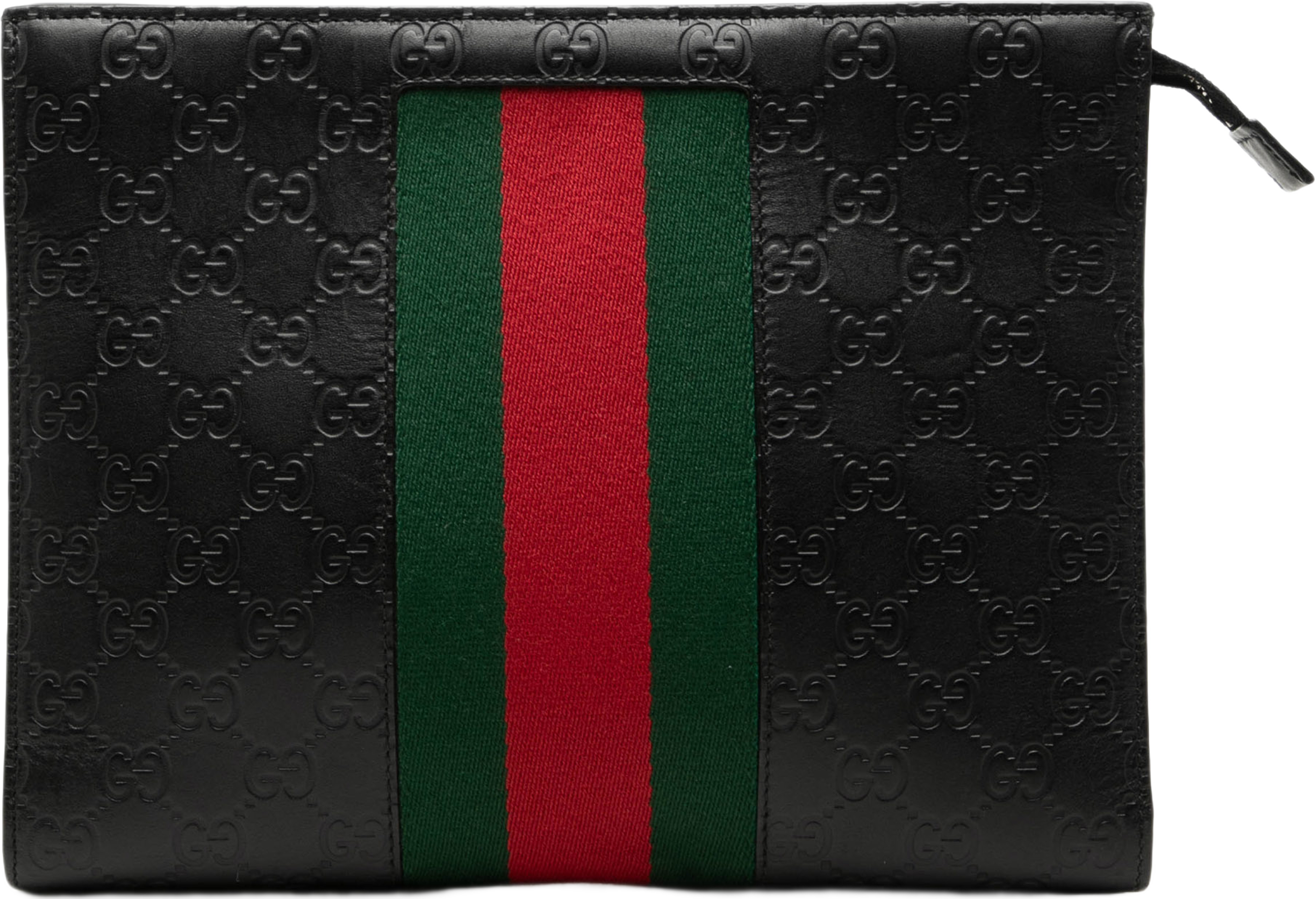 Gucci Guccissima Web Clutch, från Luxclusif, i färgen svart. Klicka för att öppna bilden i stort format
