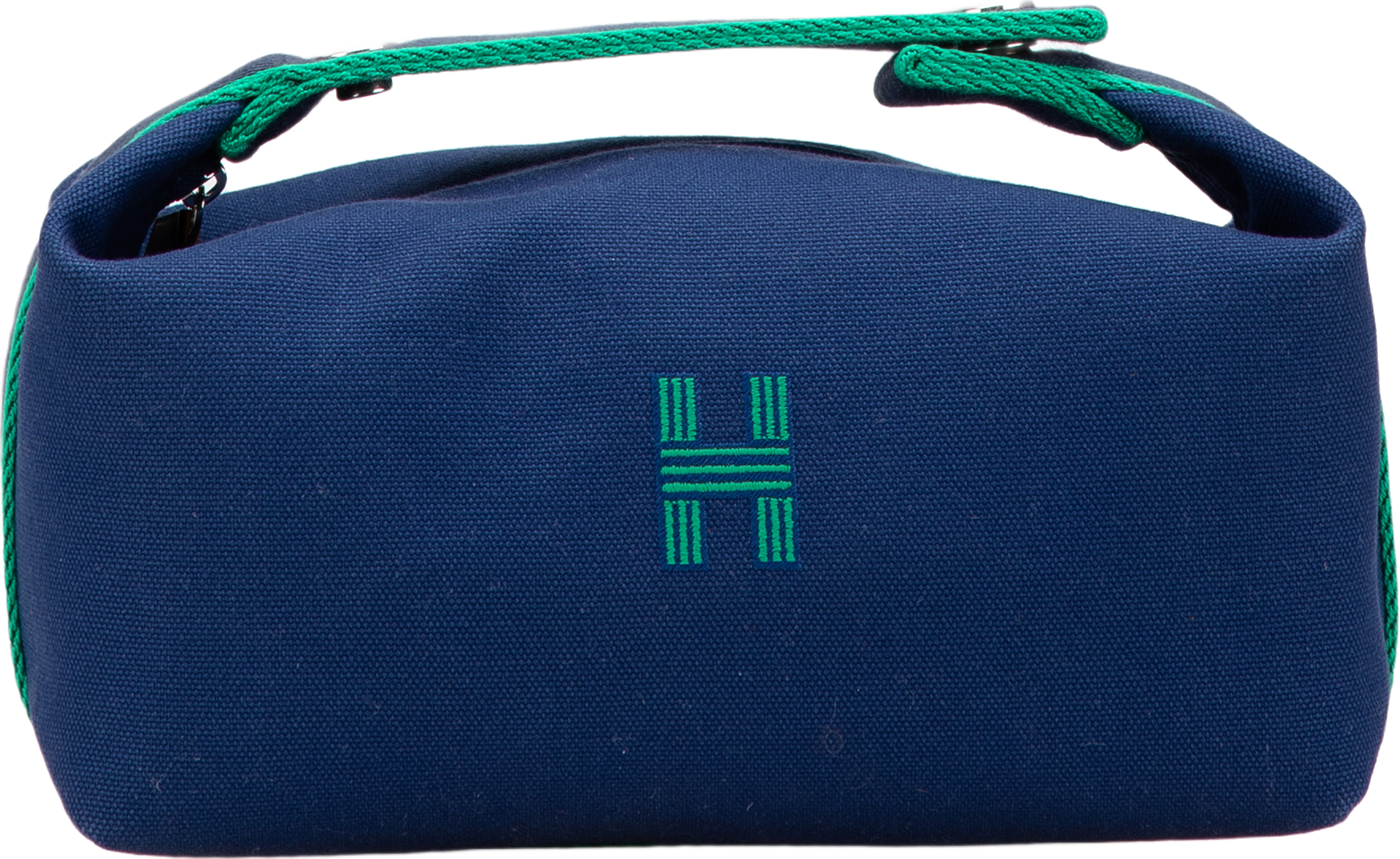 Hermès Small Canvas Bride A Brac, från Luxclusif, i färgen dark blue. Klicka för att öppna bilden i stort format