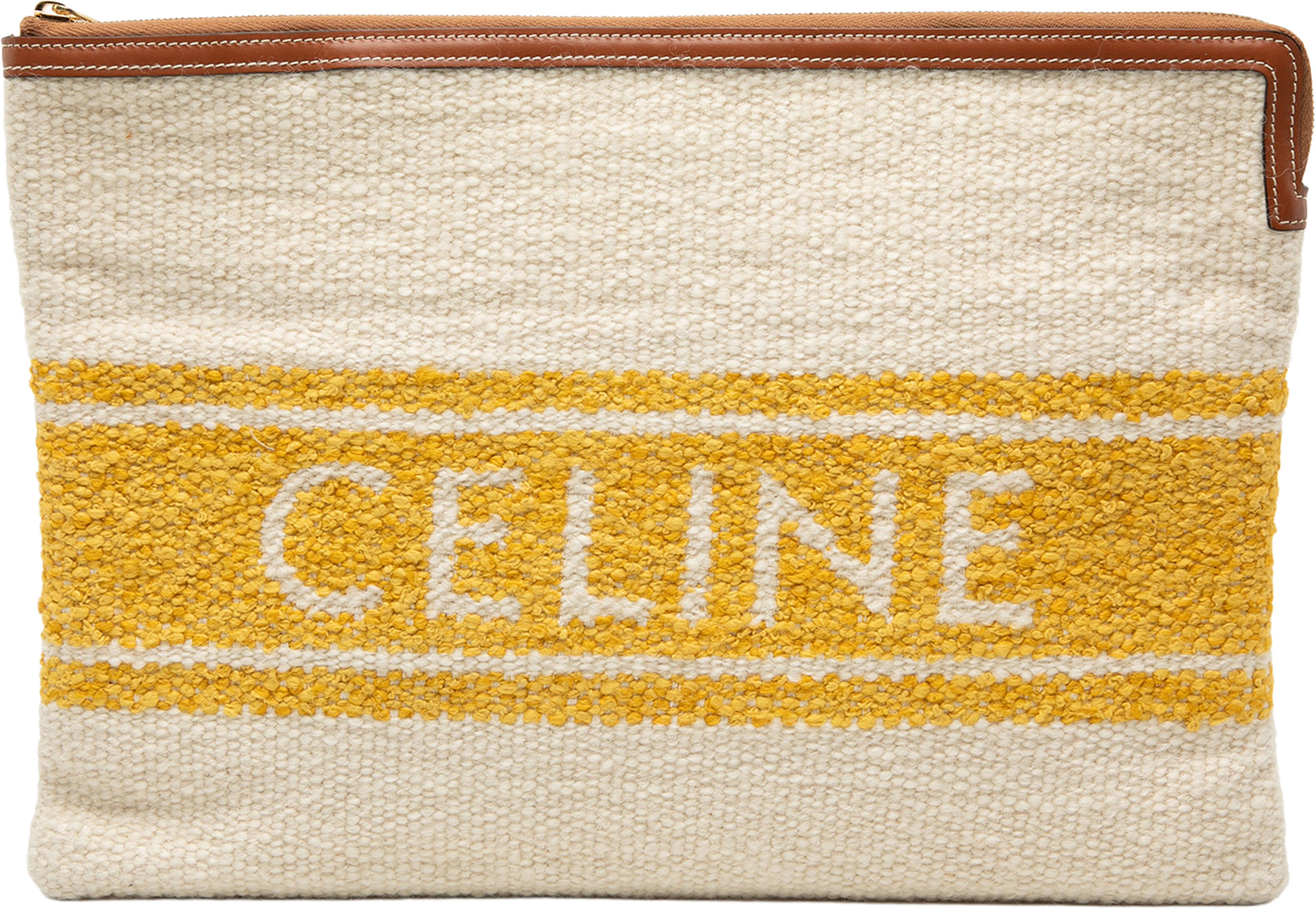 Celine Large Plein Soleil Clutch, från Luxclusif, i färgen light beige. Klicka för att öppna bilden i stort format