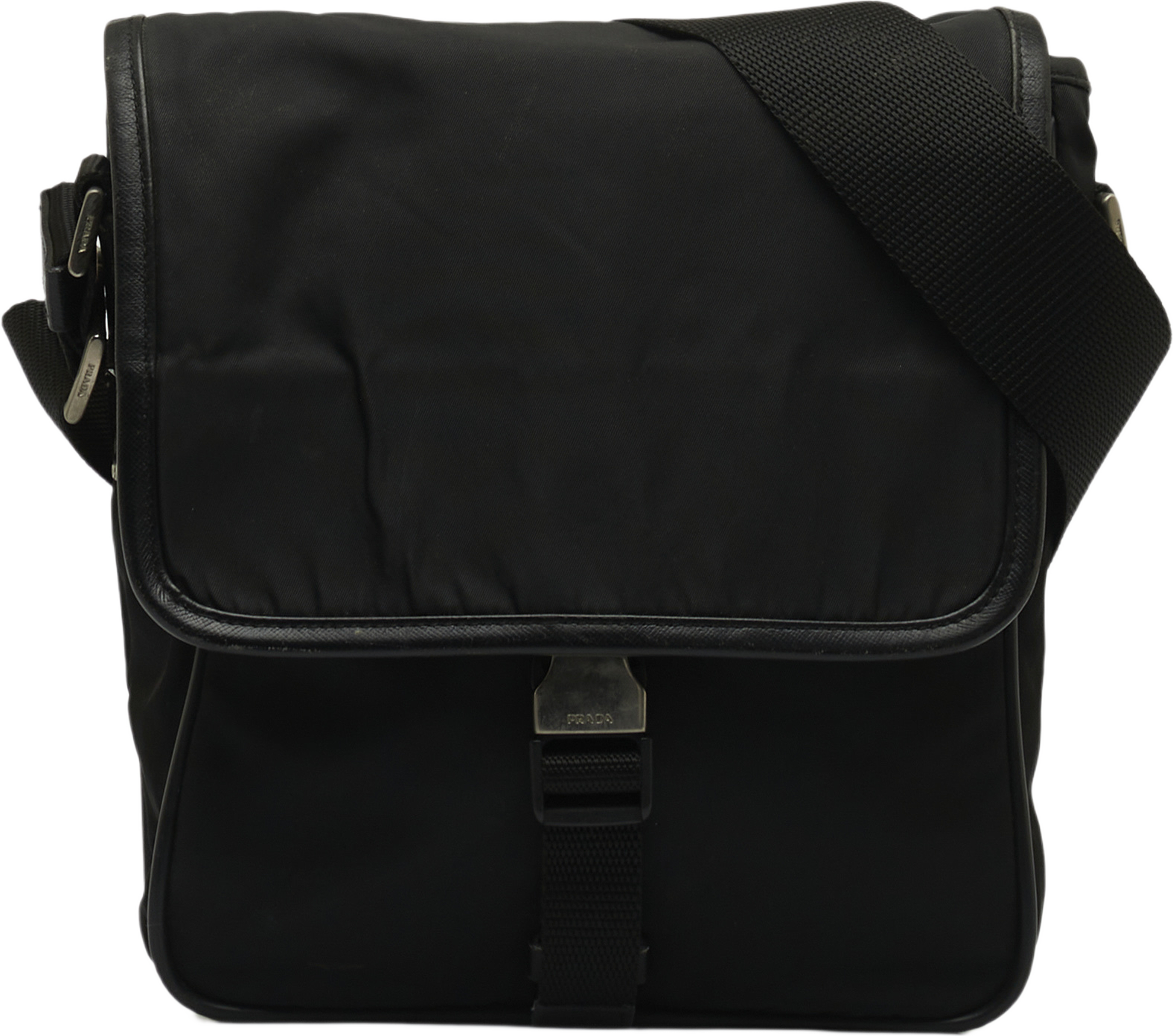 Prada Tessuto Buckle Messenger Bag