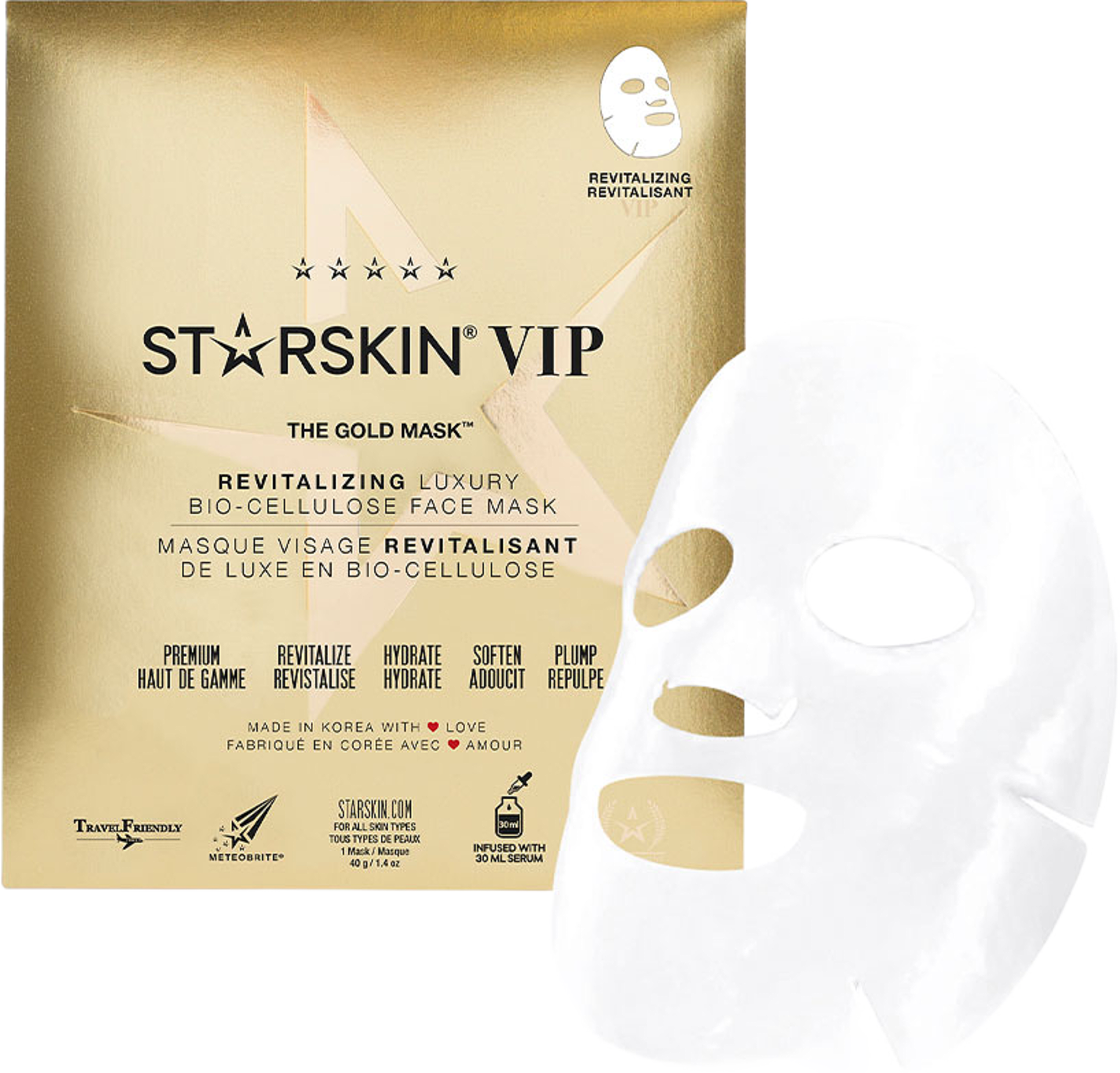 The Gold Mask™ VIP Revitalizing Luxury Coconut Bio-Cellulose Face Mask