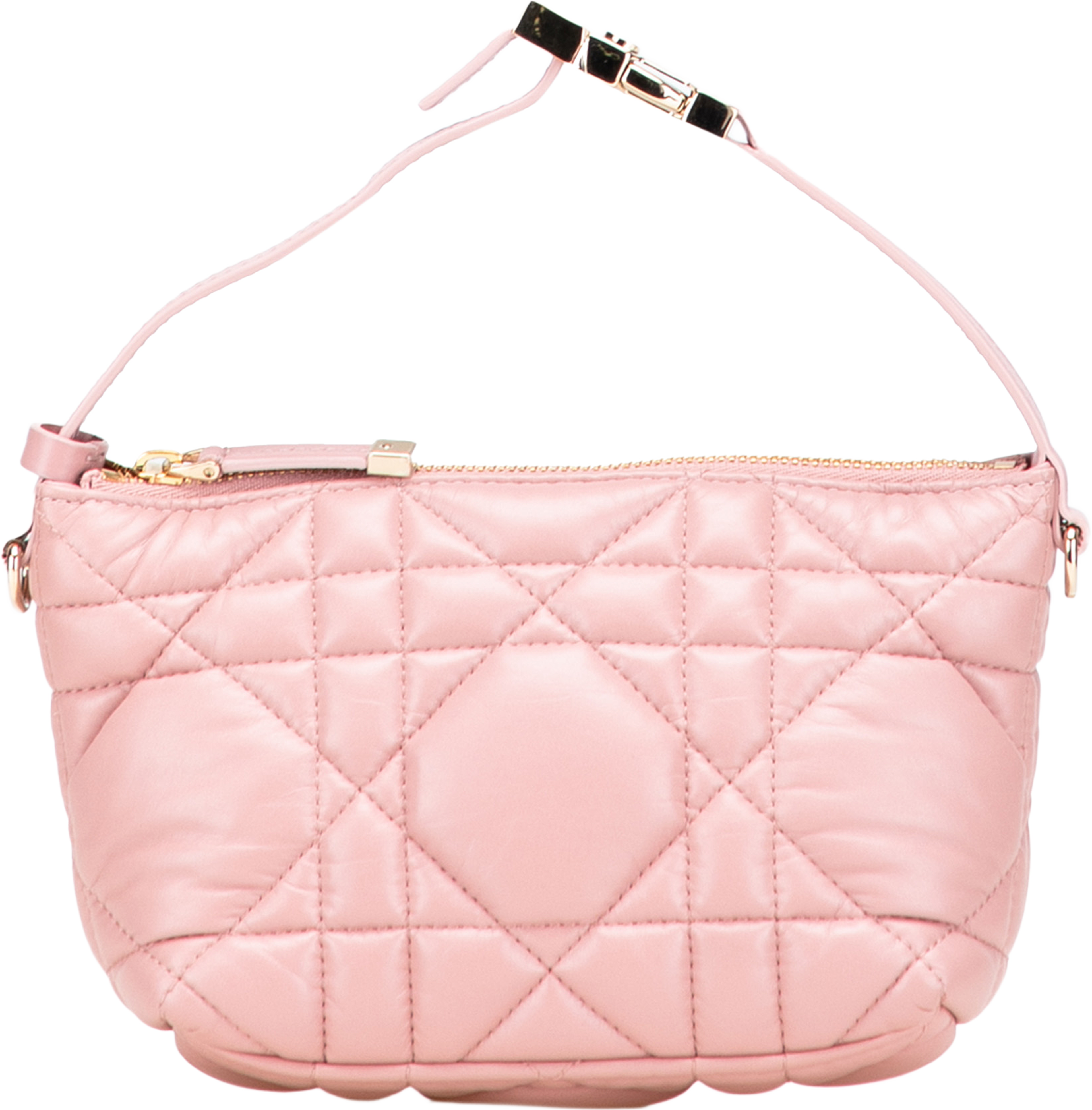 Dior Small Calfskin Macrocannage Diortravel Nomad Pouch, från Luxclusif, i färgen pink. Klicka för att öppna bilden i stort format